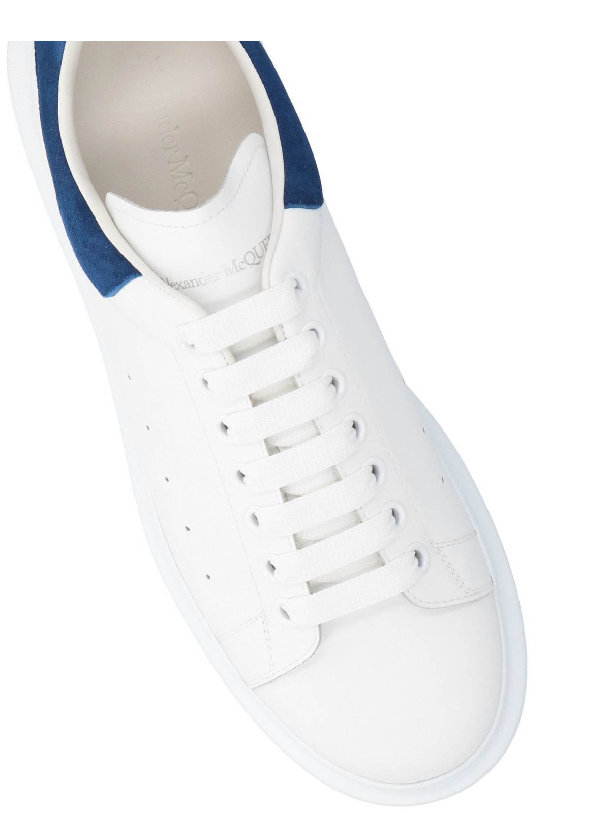 Shop Alexander Mcqueen Oversize Sneakers In White And Blue In Blanco
