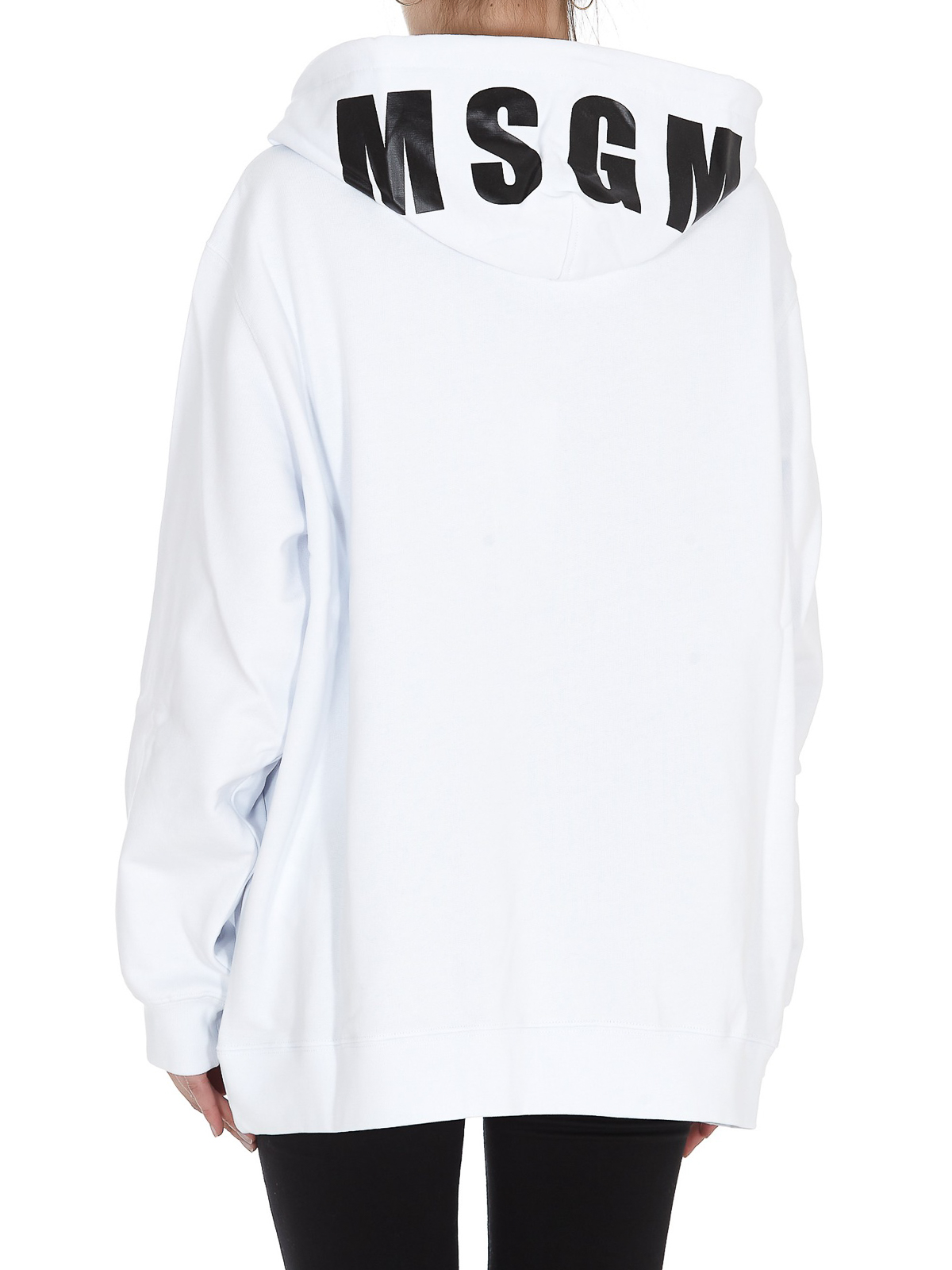 MSGM store Black & White Oversized Sweatshirt