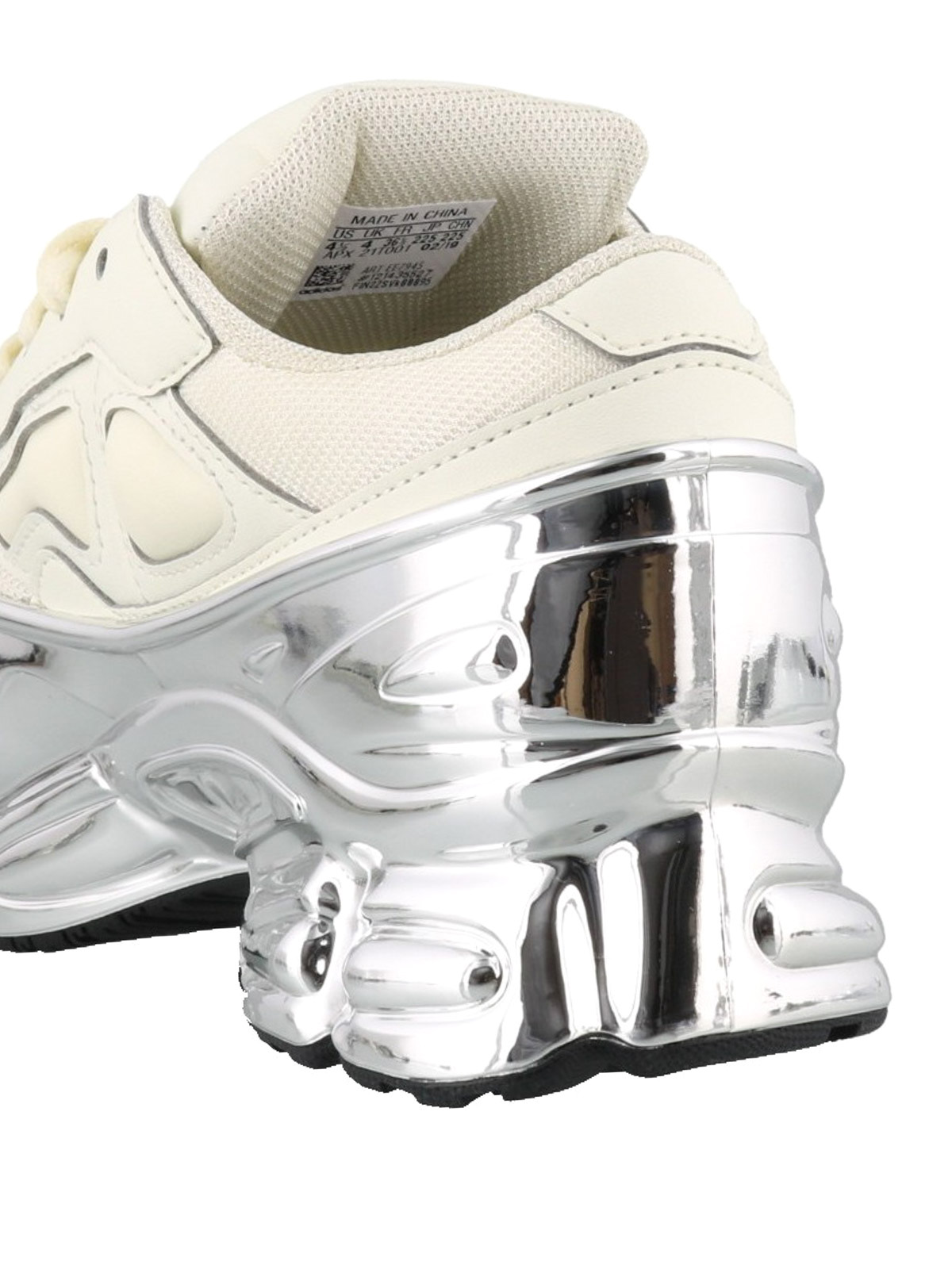 Trainers Raf Simons Adidas - Ozweego and silver chunky sneakers - EE7945WHITESILVERSILVER