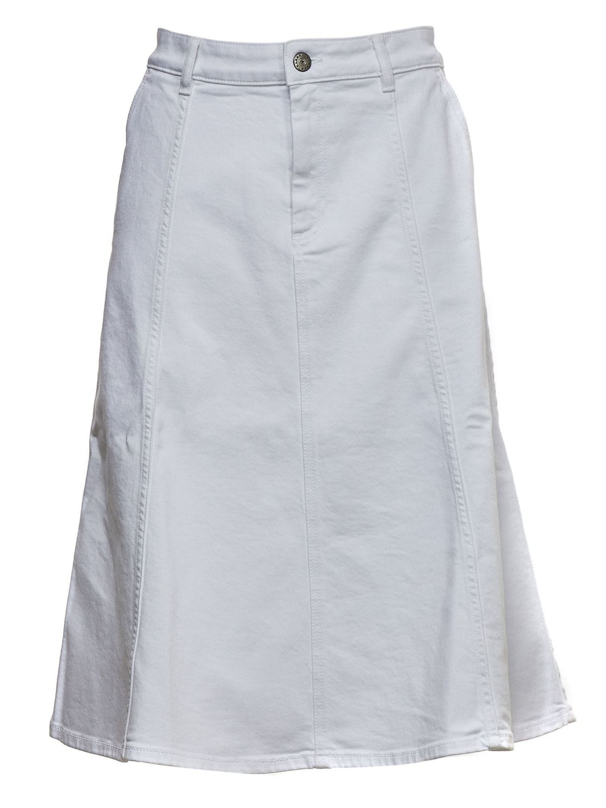 White Stretchy Distressed Denim Skirt – Skirted Fancy