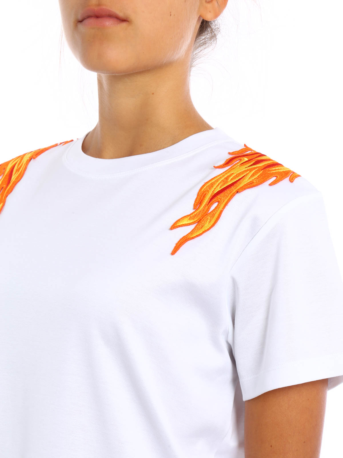 Rabanne Flame patches cotton T-shirt - White