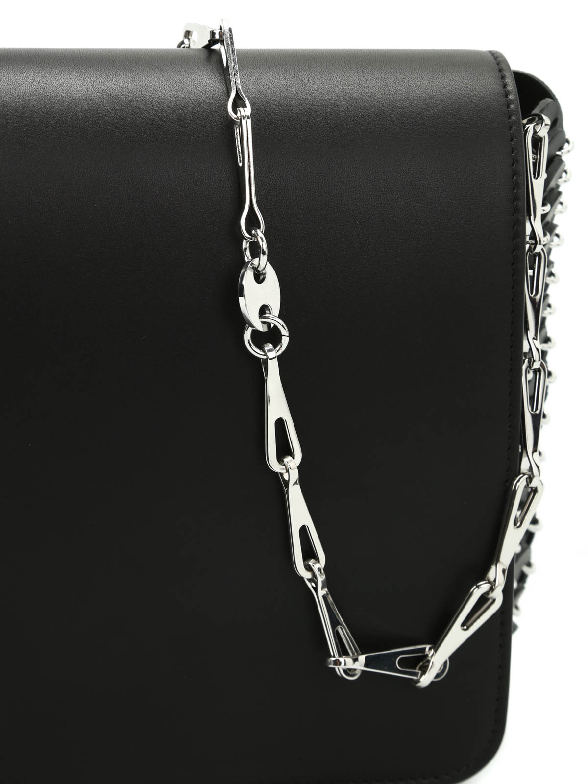 ショルダーバッグ・ポシェット Rabanne Wallet On Chain - Rabanne - Leather - Black Paco Rabanne Chain Mail Disc Ring Crossbody Bag Black