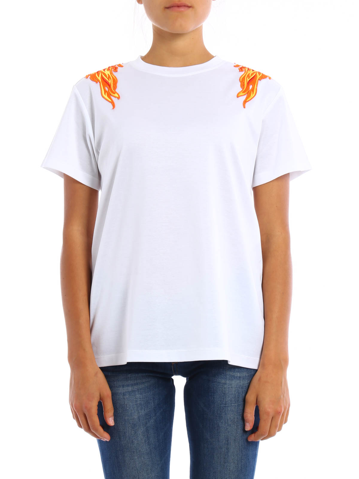 Rabanne Flame patches cotton T-shirt - White