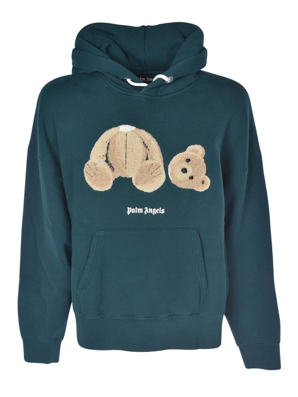 BEAR HOODIE in green - Palm Angels® Official