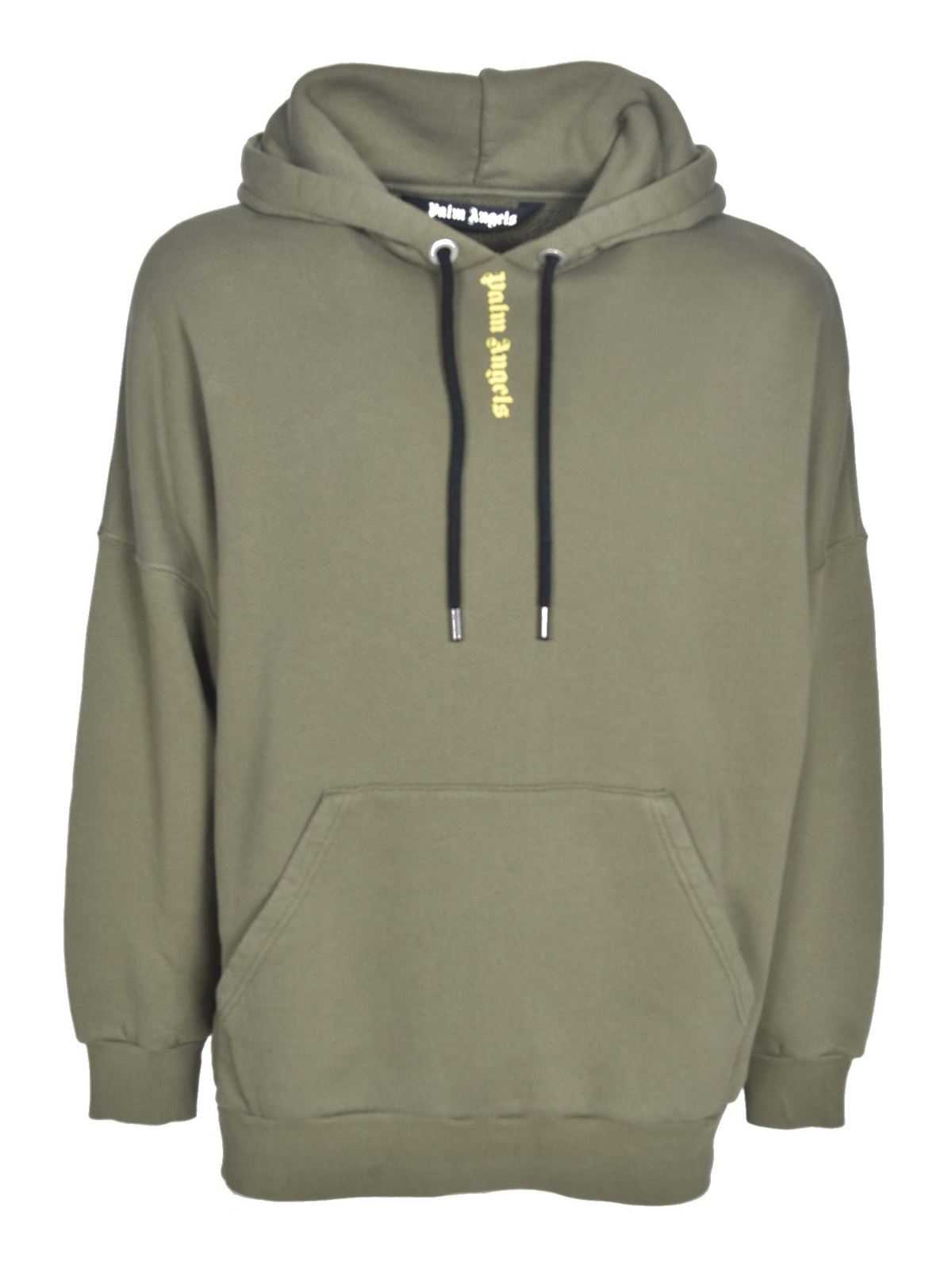 Sweatshirts u0026 Sweaters Palm Angels - Rear logo sweatshirt in army green -  PMBB036R21FLE0035618