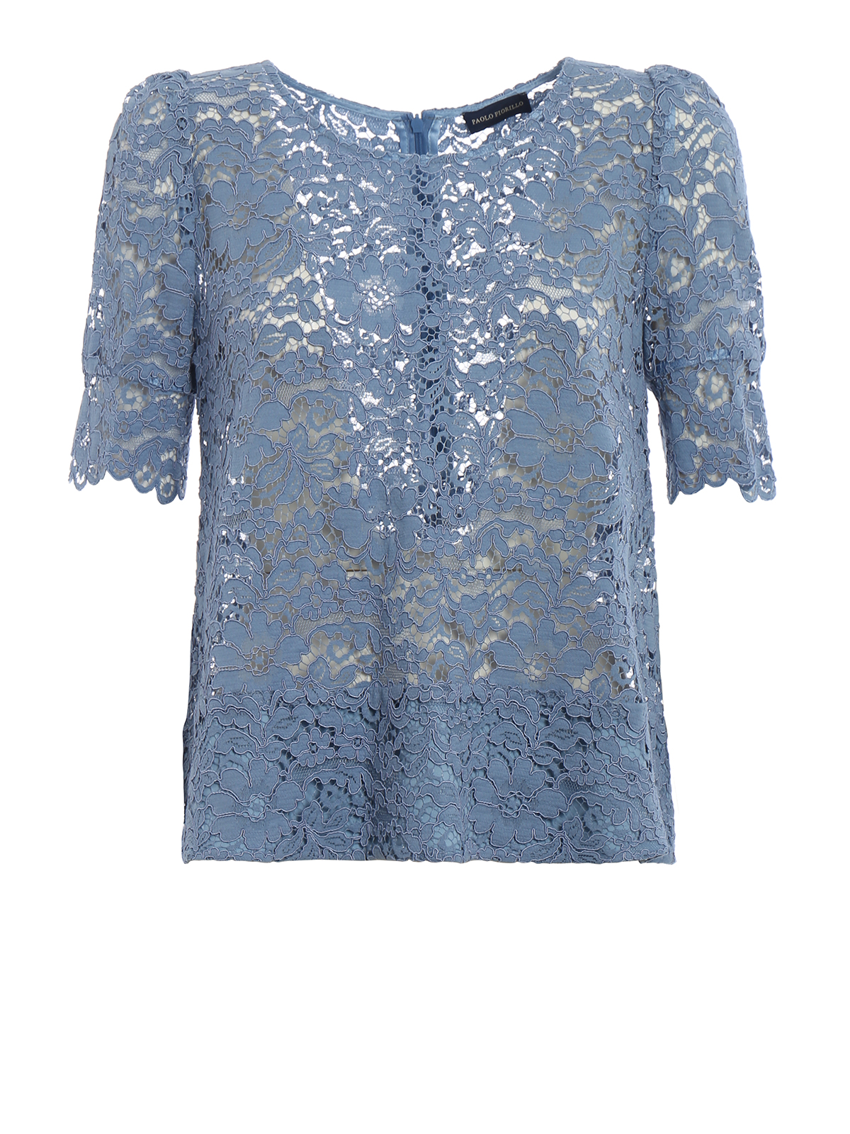 Blouses Paolo Fiorillo - Powder blue lace blouse