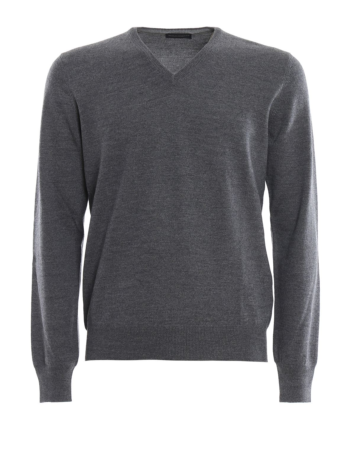 Paolo Fiorillo Wool V-neck Sweater In Grey
