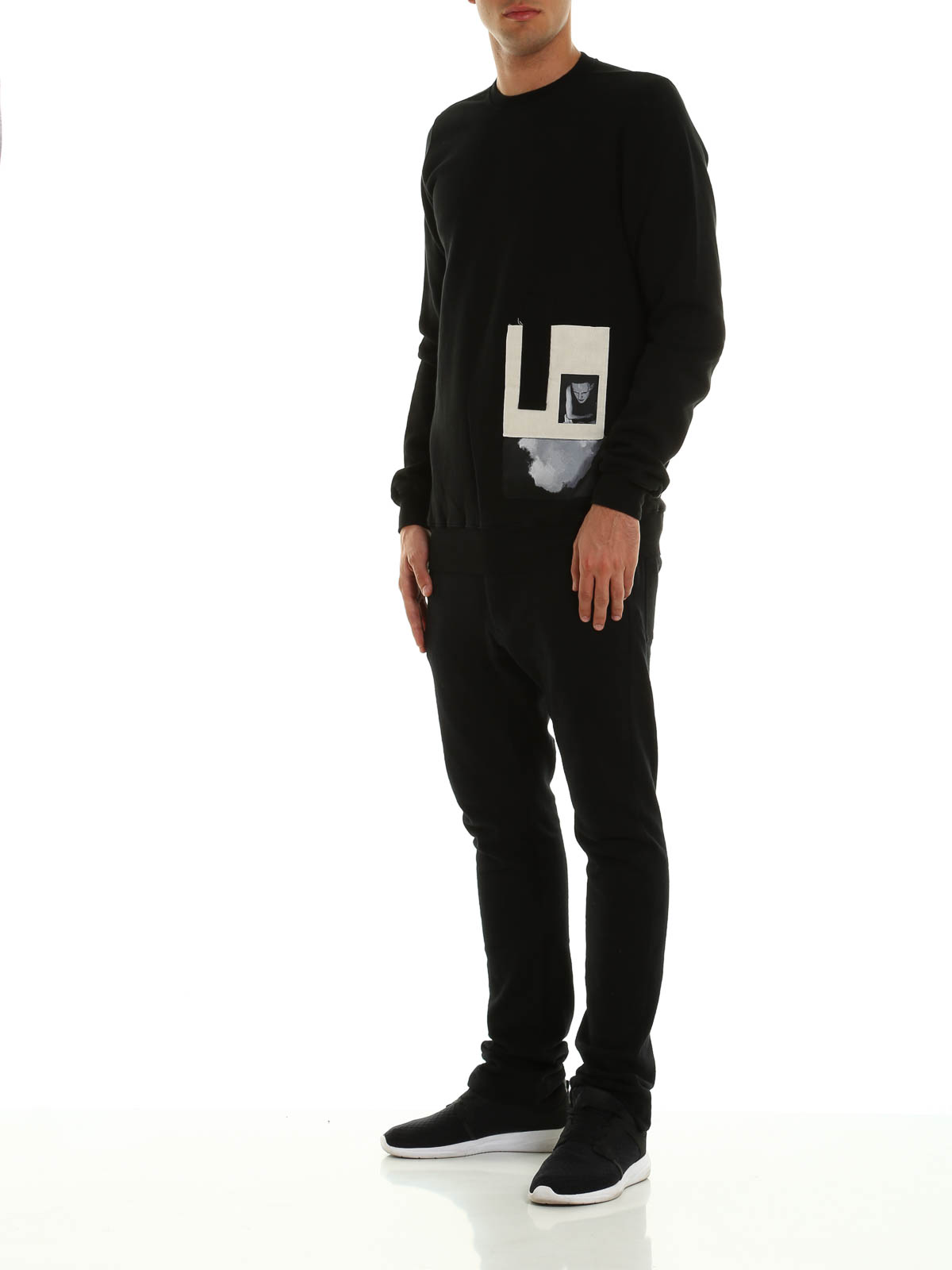 Rick Owens Patched over sweatshirt - Black - Men