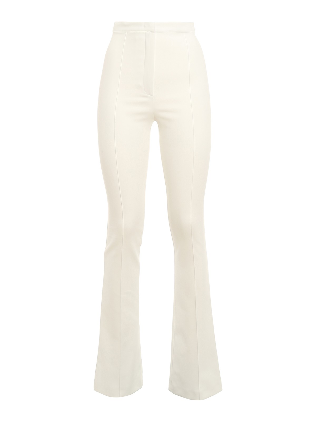 Patrizia Pepe Stretch Cotton Blend Flared Trousers In White