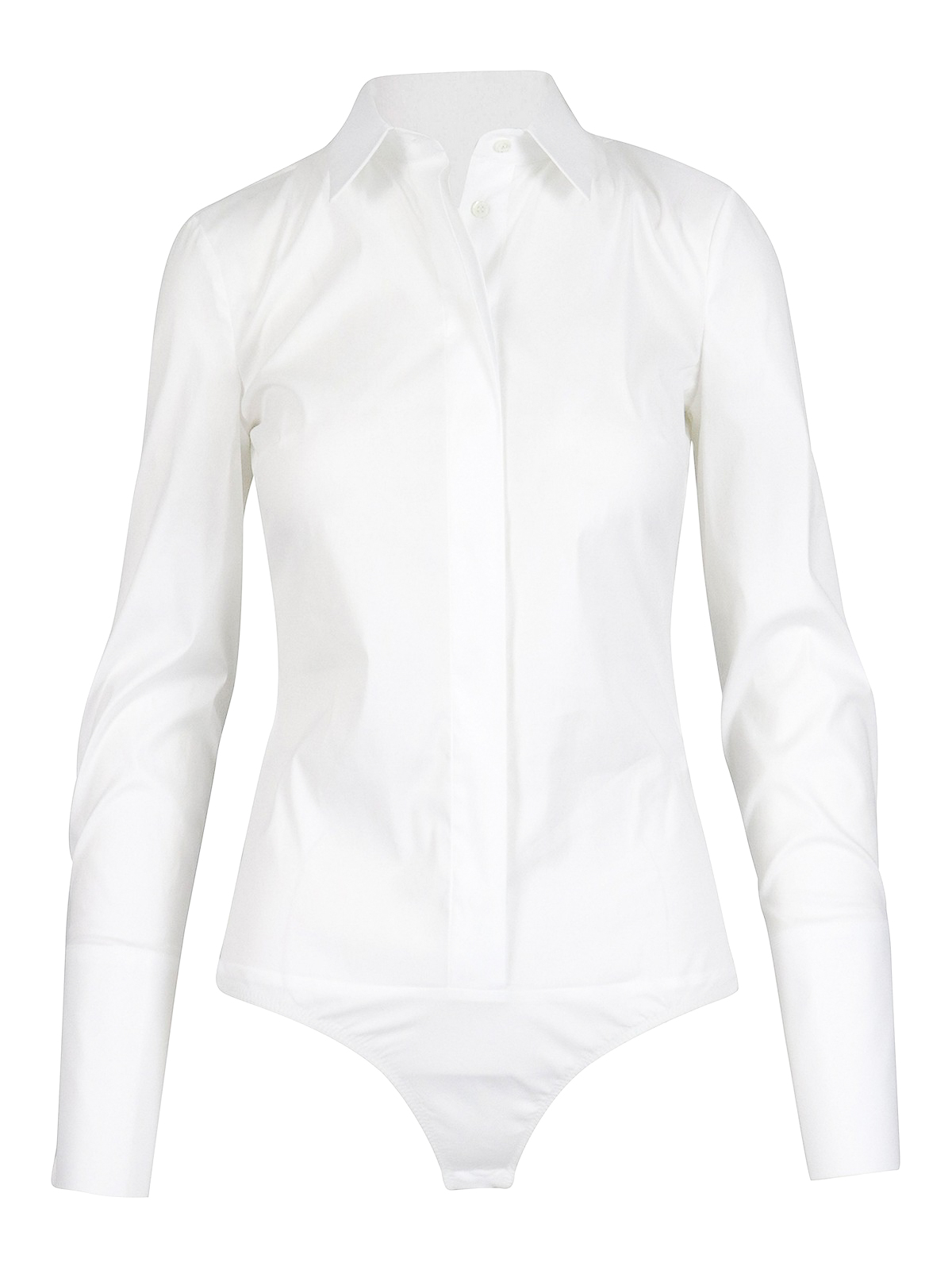 Patrizia Pepe Poplin Shirt-body Suit In White