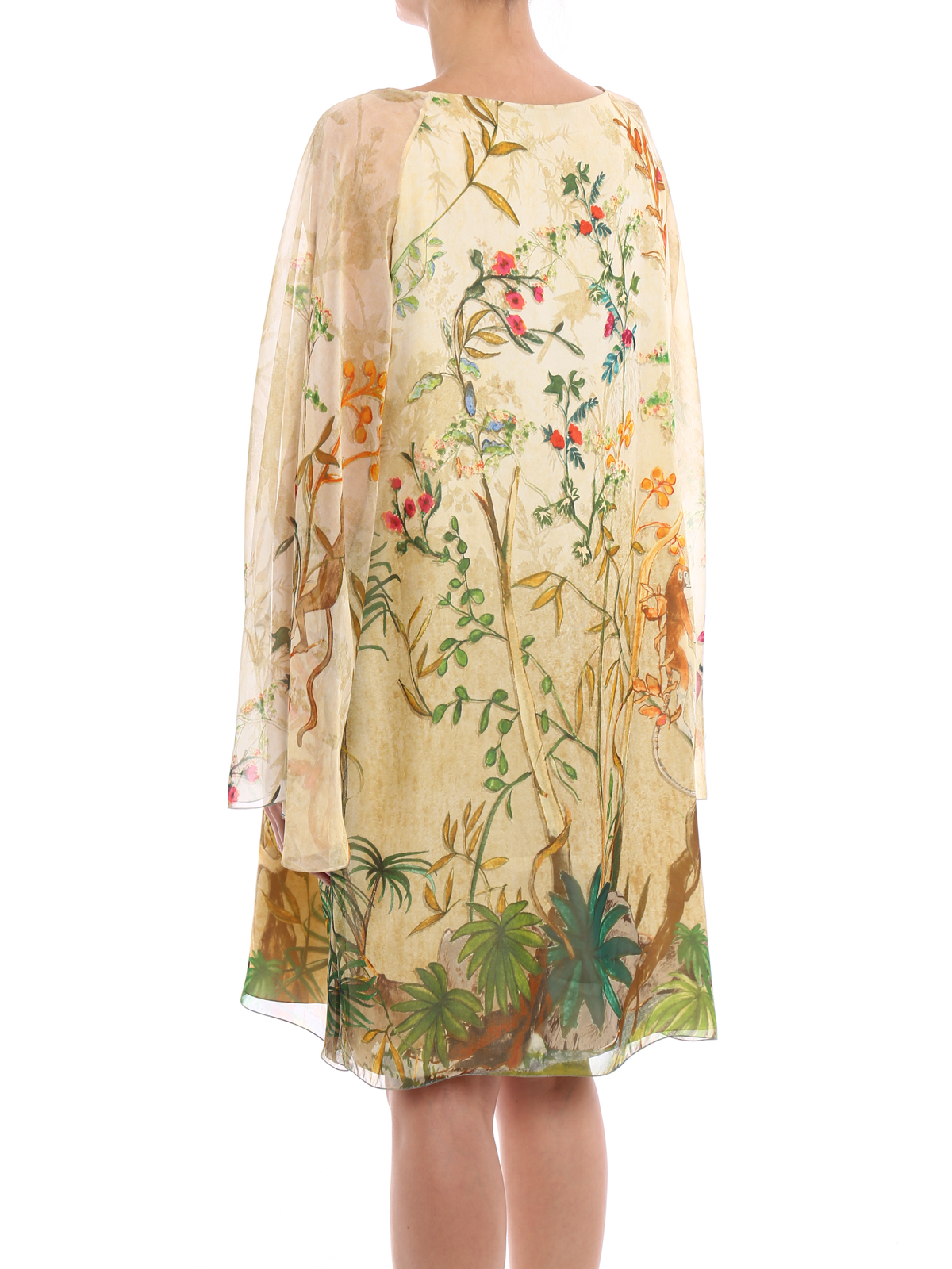 Alberta Ferretti Patterned silk A-line dress|A045716401423