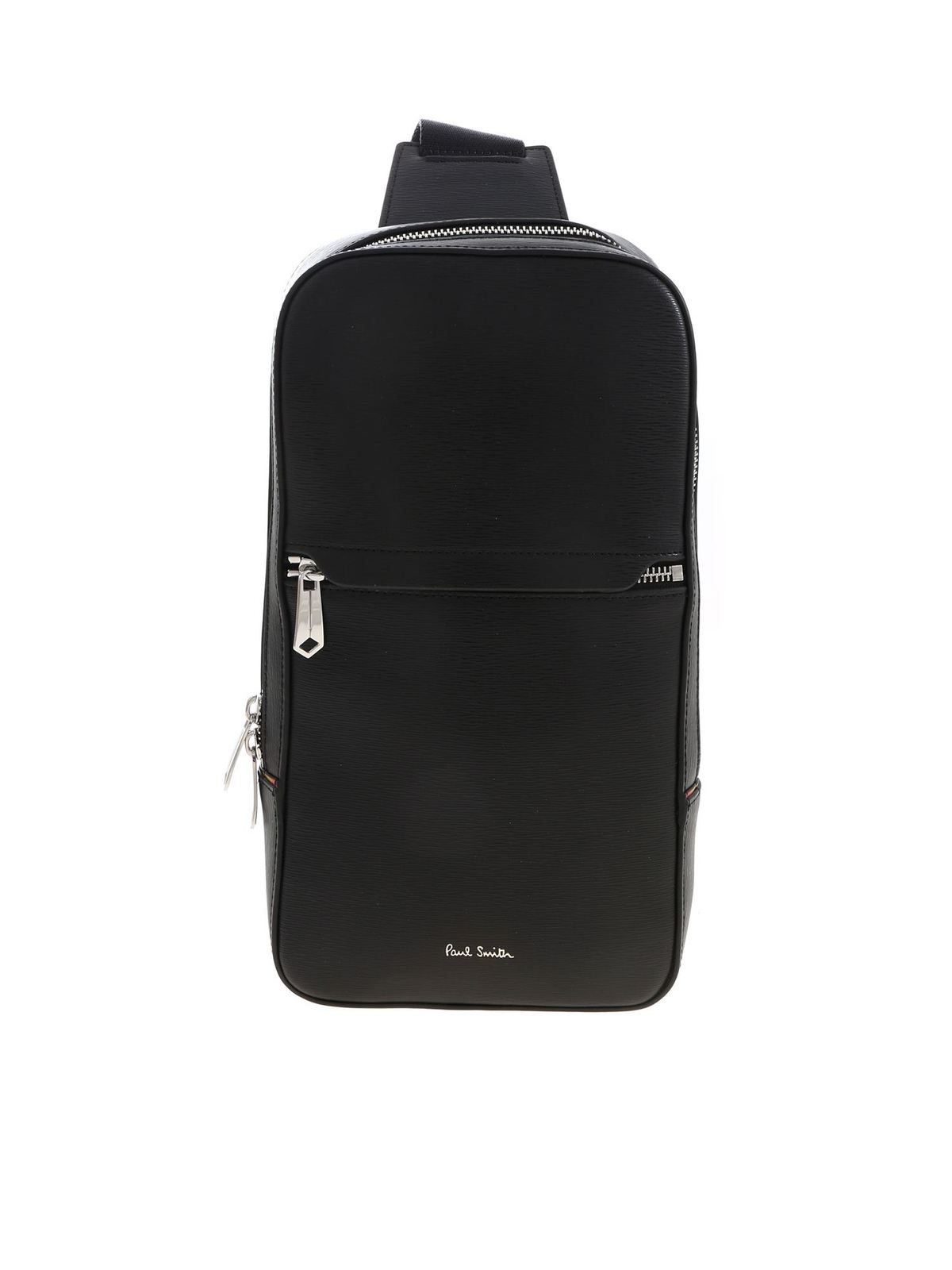 Paul Smith Logo-stripe Zipped Phone Crossbody Bag in Black