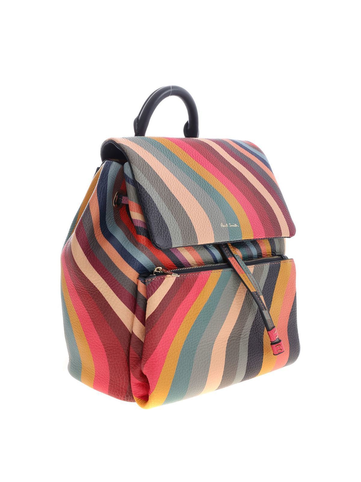 Paul Smith Swirl Striped Leather Backpack for Women