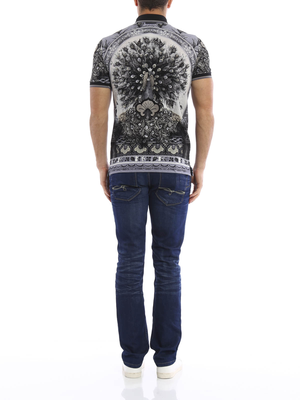 Dolce & Gabbana Peacock print polo shirt - Men|G8FX4TG7HCQX0801