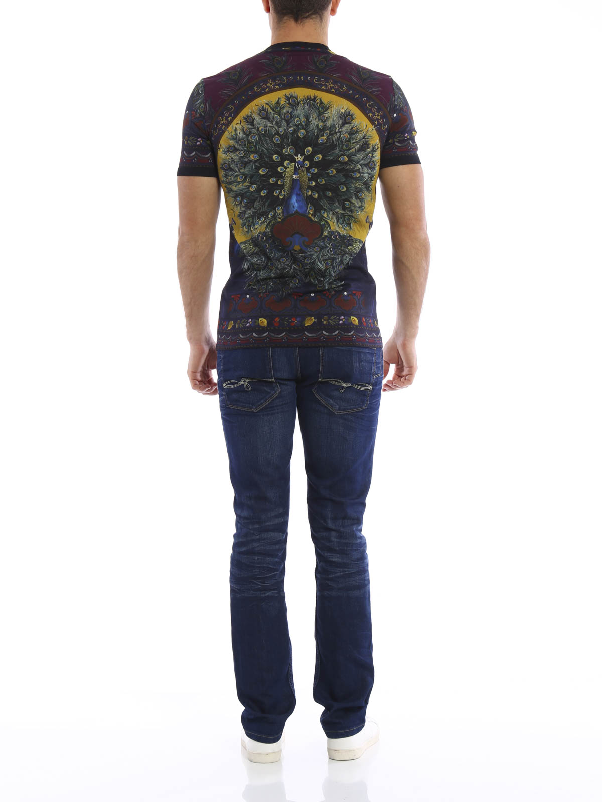 g.o.a peacock print t shirt y2k・グランジ Summer V Neck Women T-Shirts Peacock Feather Graphic Fashion