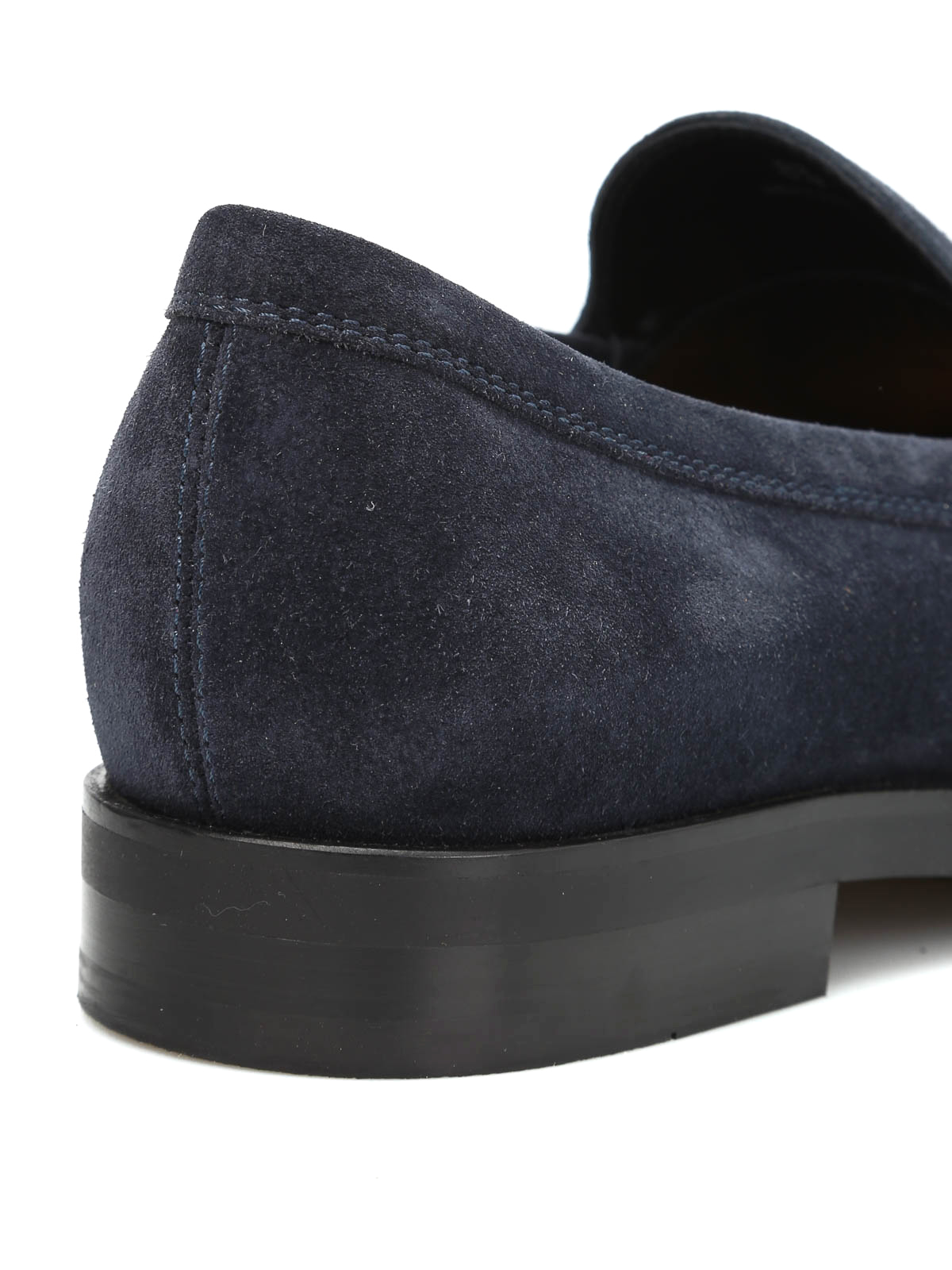 Shop Tod's Penny Bar Suede Loafers In Blue