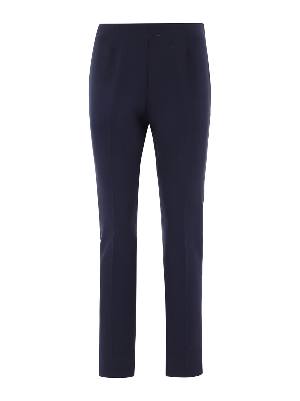 Shop Peserico Viscose Blend Cropped Trousers In Blue