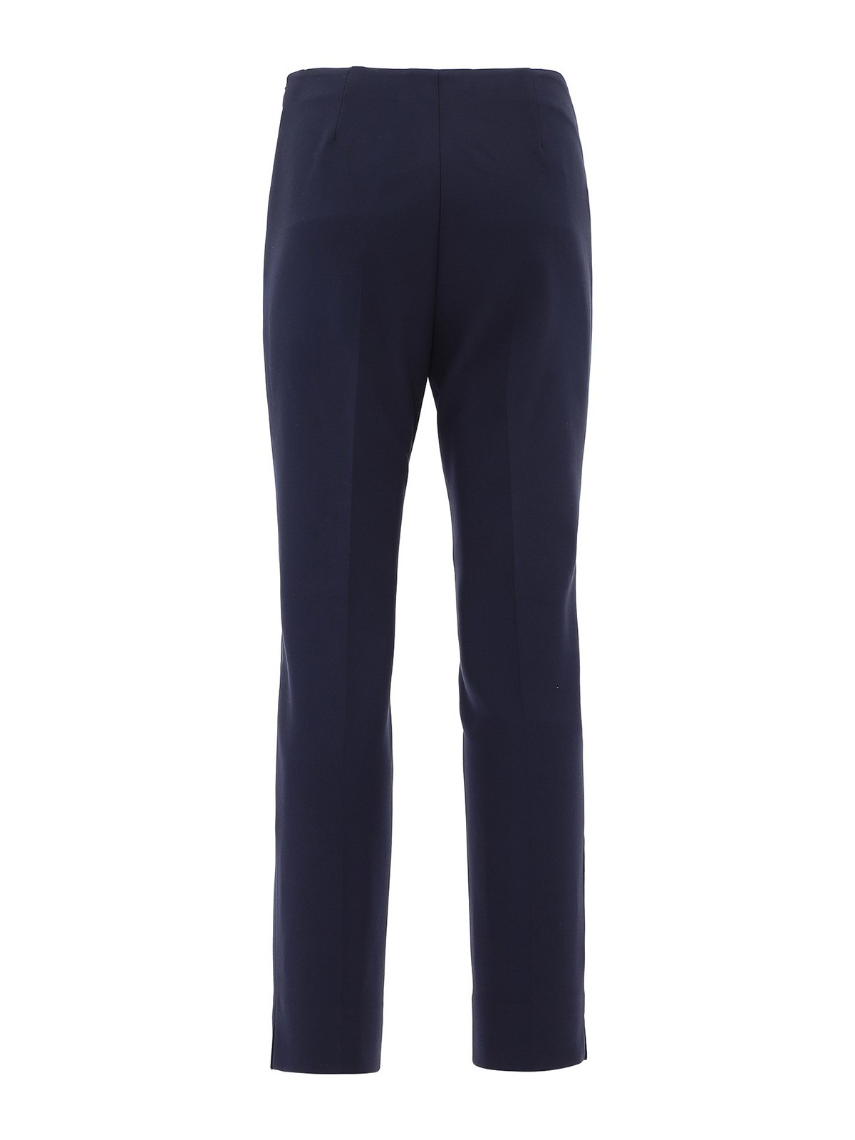 Shop Peserico Viscose Blend Cropped Trousers In Blue