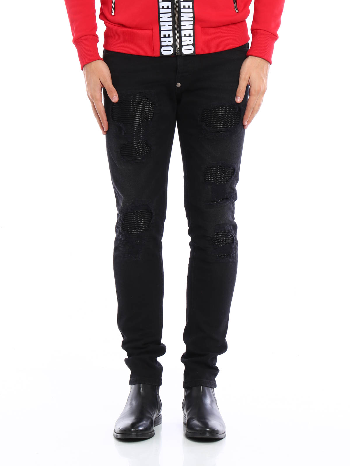 neem medicijnen uitblinken kleermaker Straight leg jeans Philipp Plein - Biker style jeans - HD11254502BA