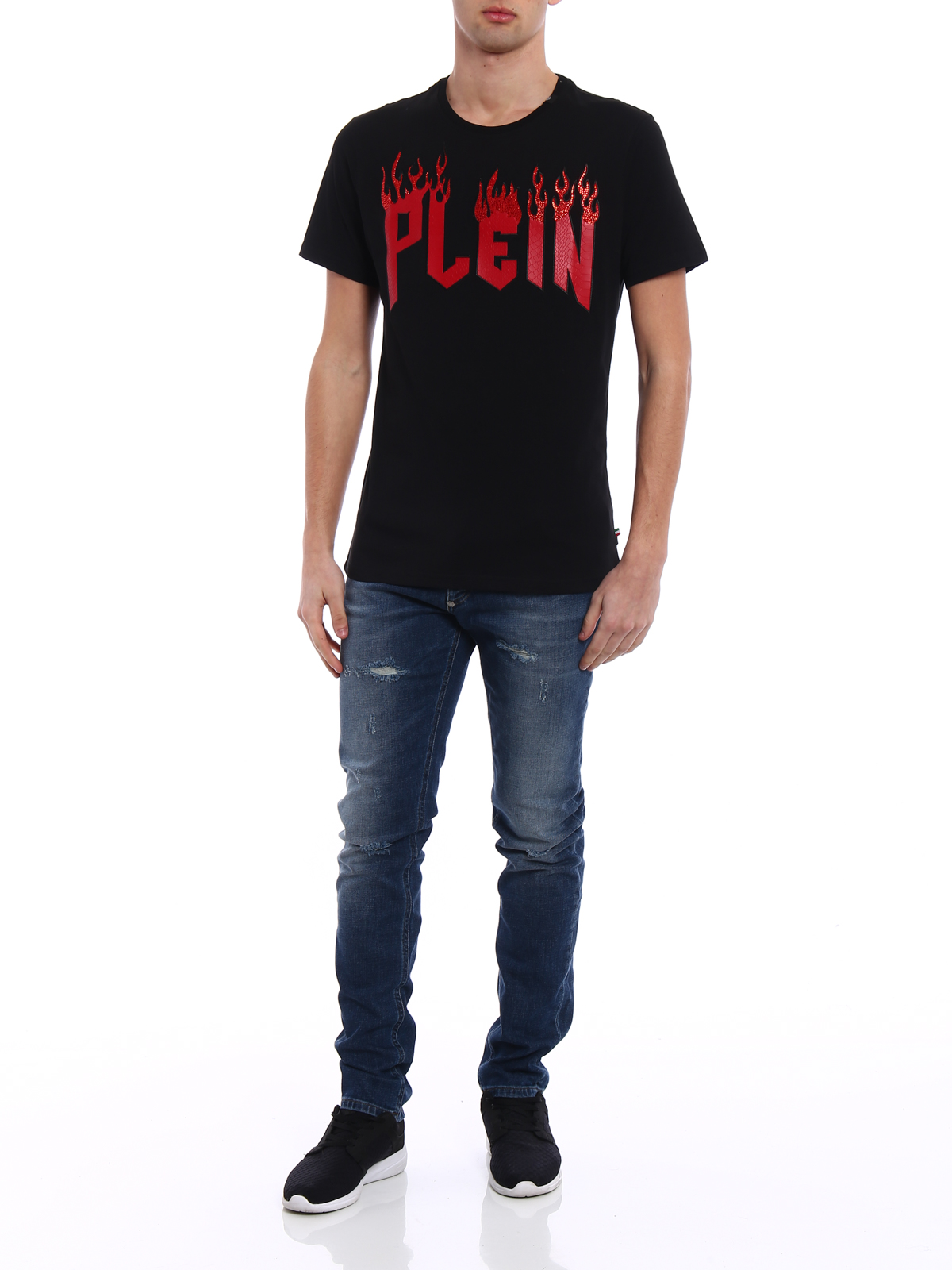 Tシャツ・カットソー PHILIPP PLEIN Men T Shirts AABCMTK5632 PJY002N0202 BLACK plein-Sade-mtk6851-pjy002n-