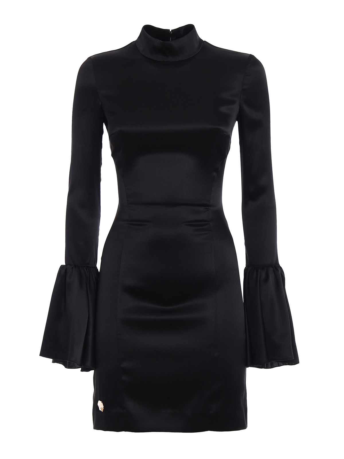 philipp plein dress black Black Logo Tape Side Zip Dress main image 1