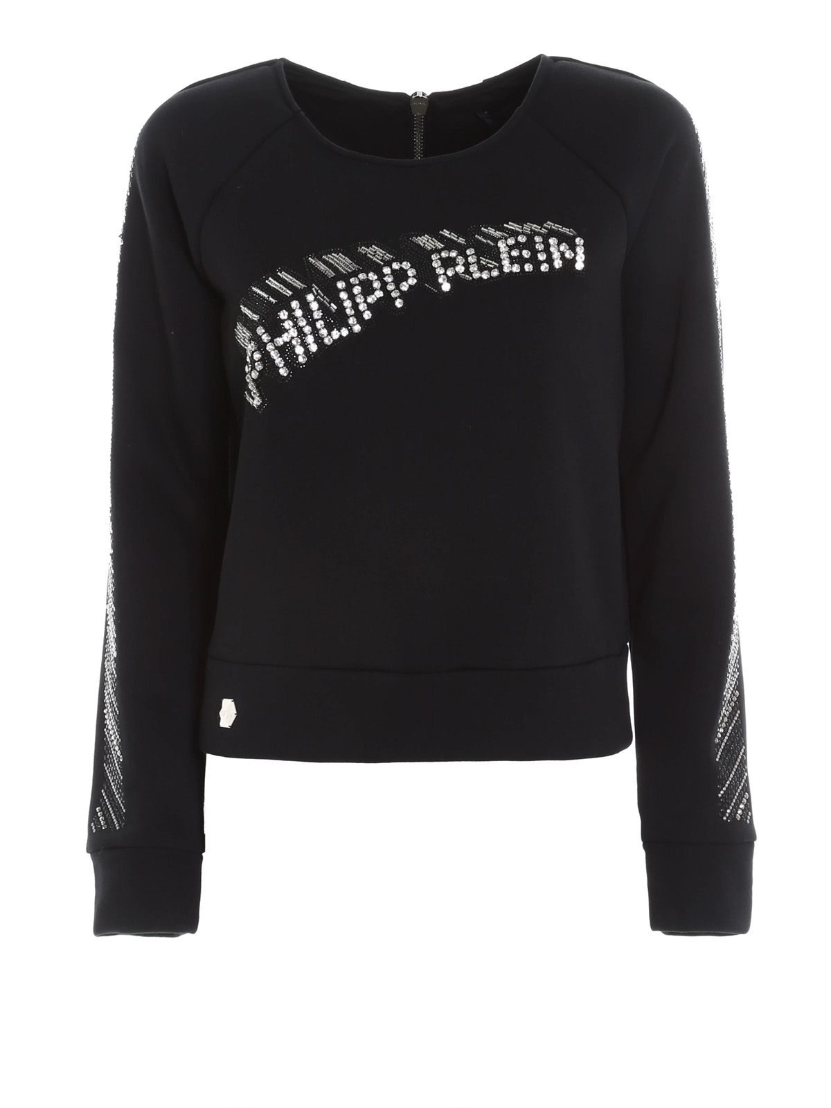 Sweatshirts u0026 Sweaters Philipp Plein - Crystal embellished crop sweatshirt  - CW63452002