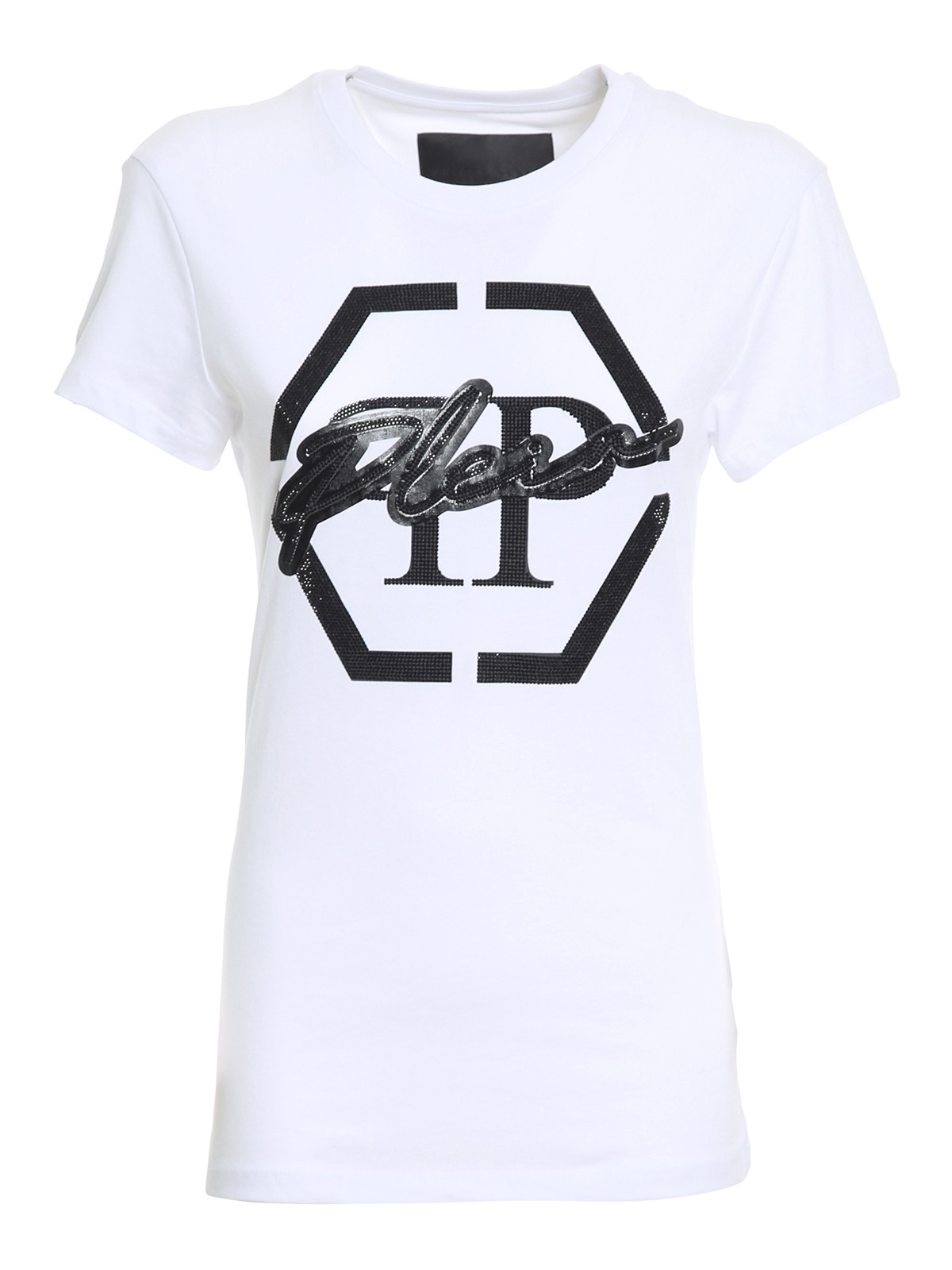 Philipp Plein Rhinestone Cotton T-shirt In White