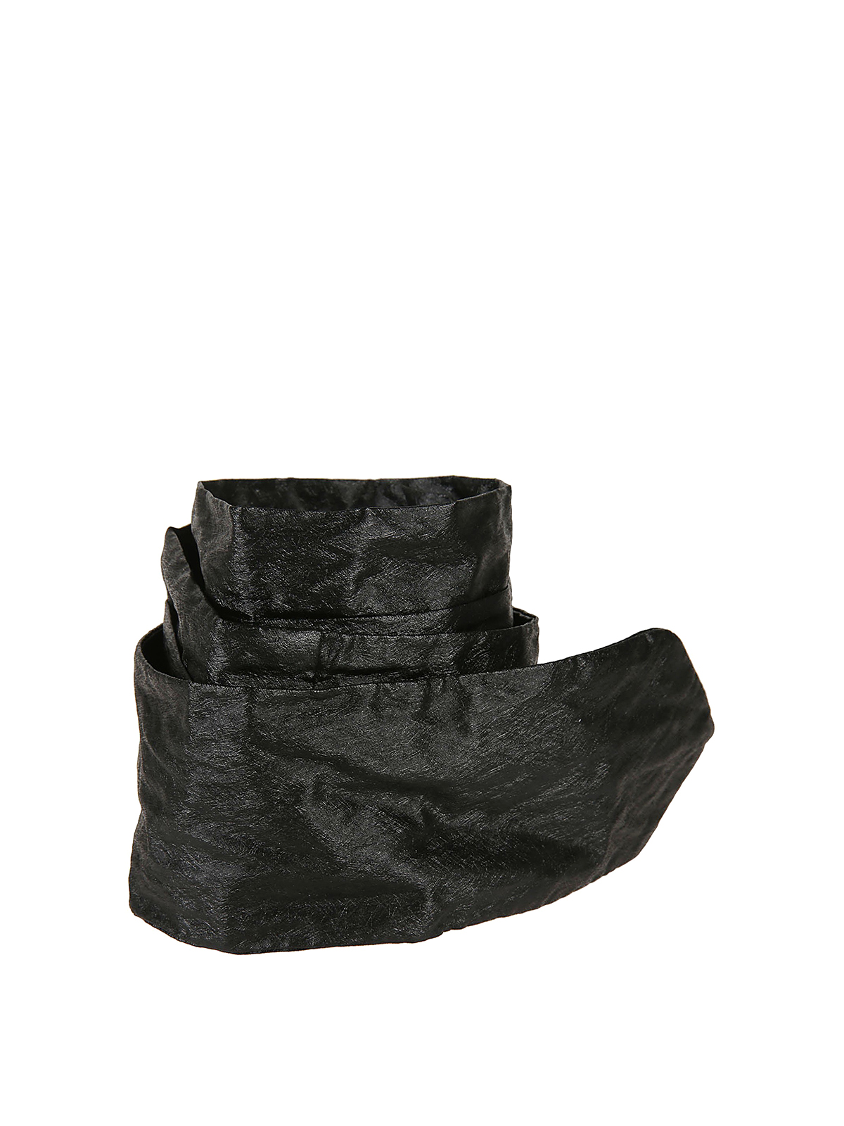 Shop Philosophy Di Lorenzo Serafini Laminated Fabric Belt In Black