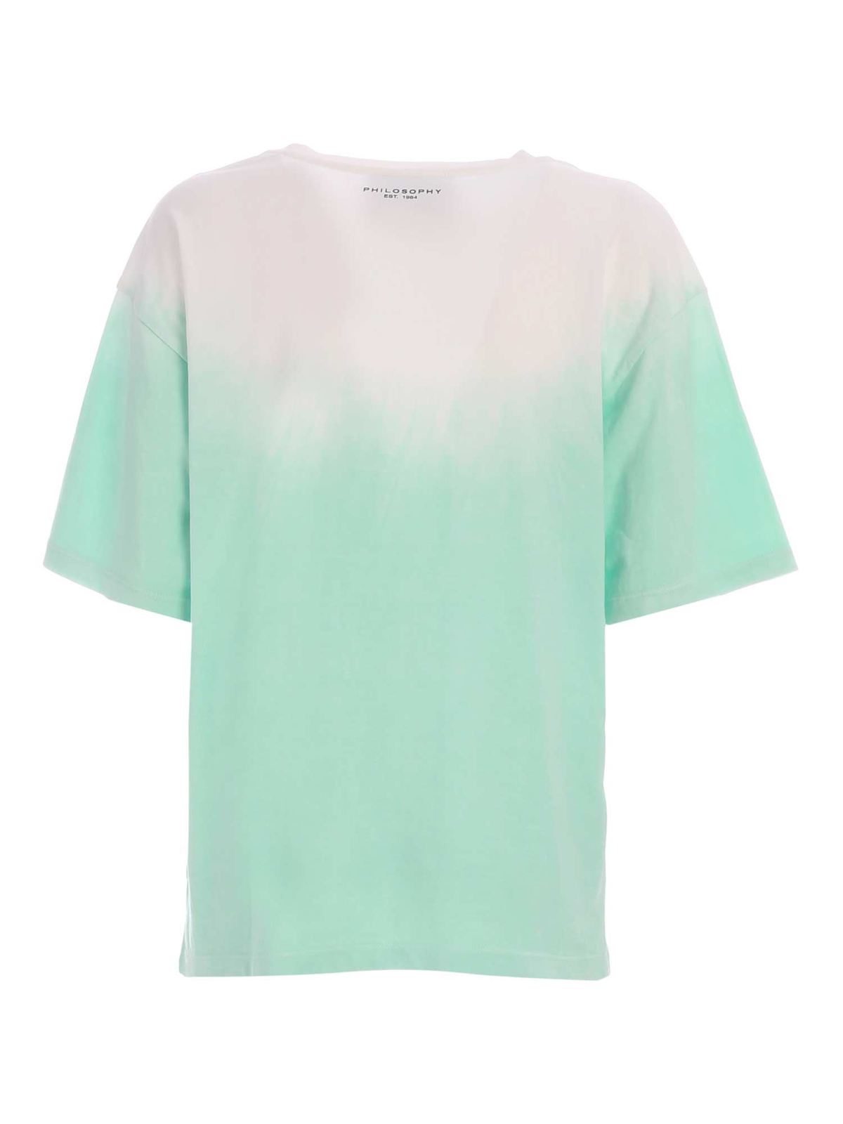 Shop Philosophy Di Lorenzo Serafini Faded Effect T-shirt In Green