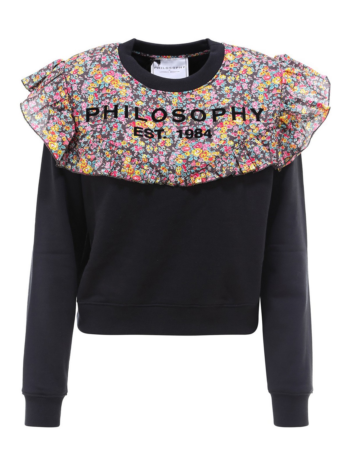 Philosophy di Lorenzo Serafini Sweater with floral ruffle at - Main Image