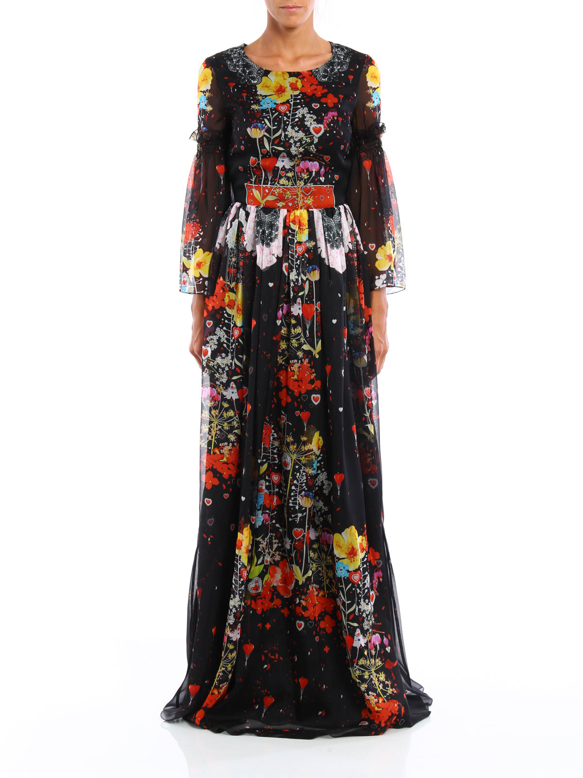 Piccione.Piccione Floral printed georgette gown|PP1AA93BT208479