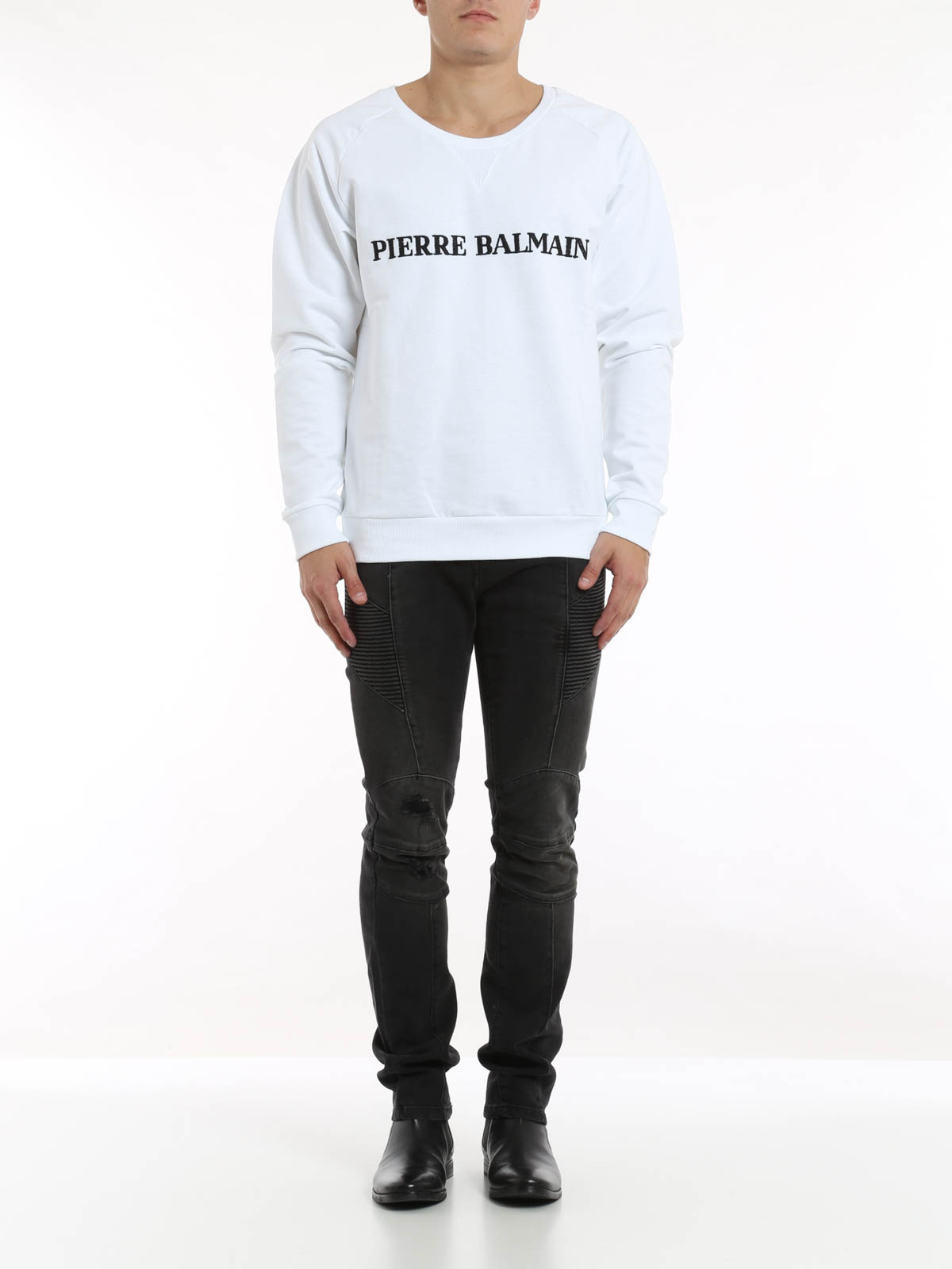 satire Oprecht Kruipen Sweatshirts & Sweaters Pierre Balmain - Crew neck sweater with logo -  HP6380S1380