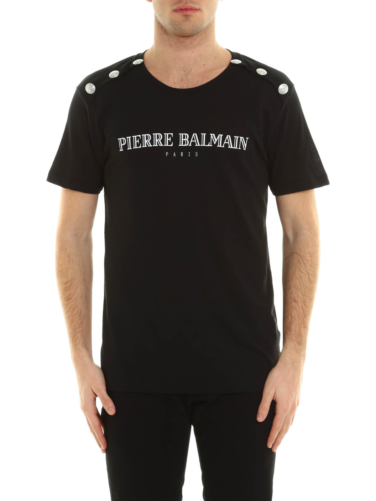 Amerika Discriminatie levering aan huis T-shirts Pierre Balmain - Button detailed logo T-shirt - HP66214T16284905