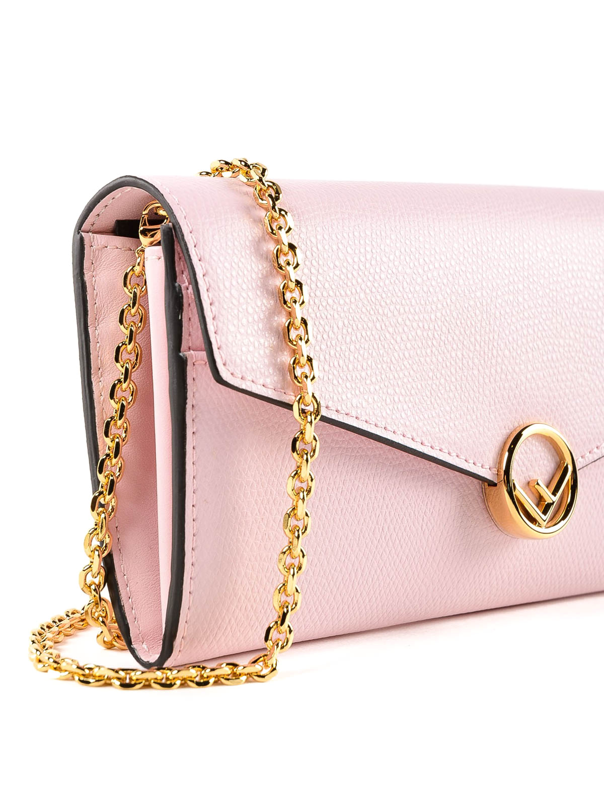 Wallets & purses Fendi - Pink and gold leather wallet bag