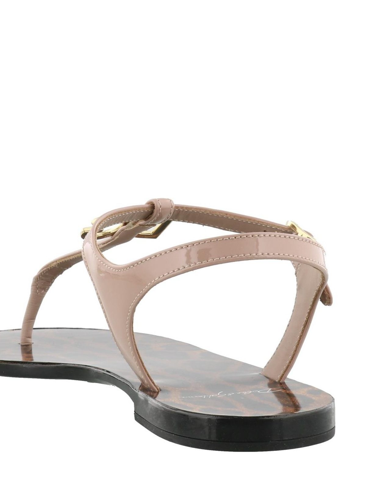 Dolce & Gabbana Pink Logo Beachwear Flats Sandals Shoes