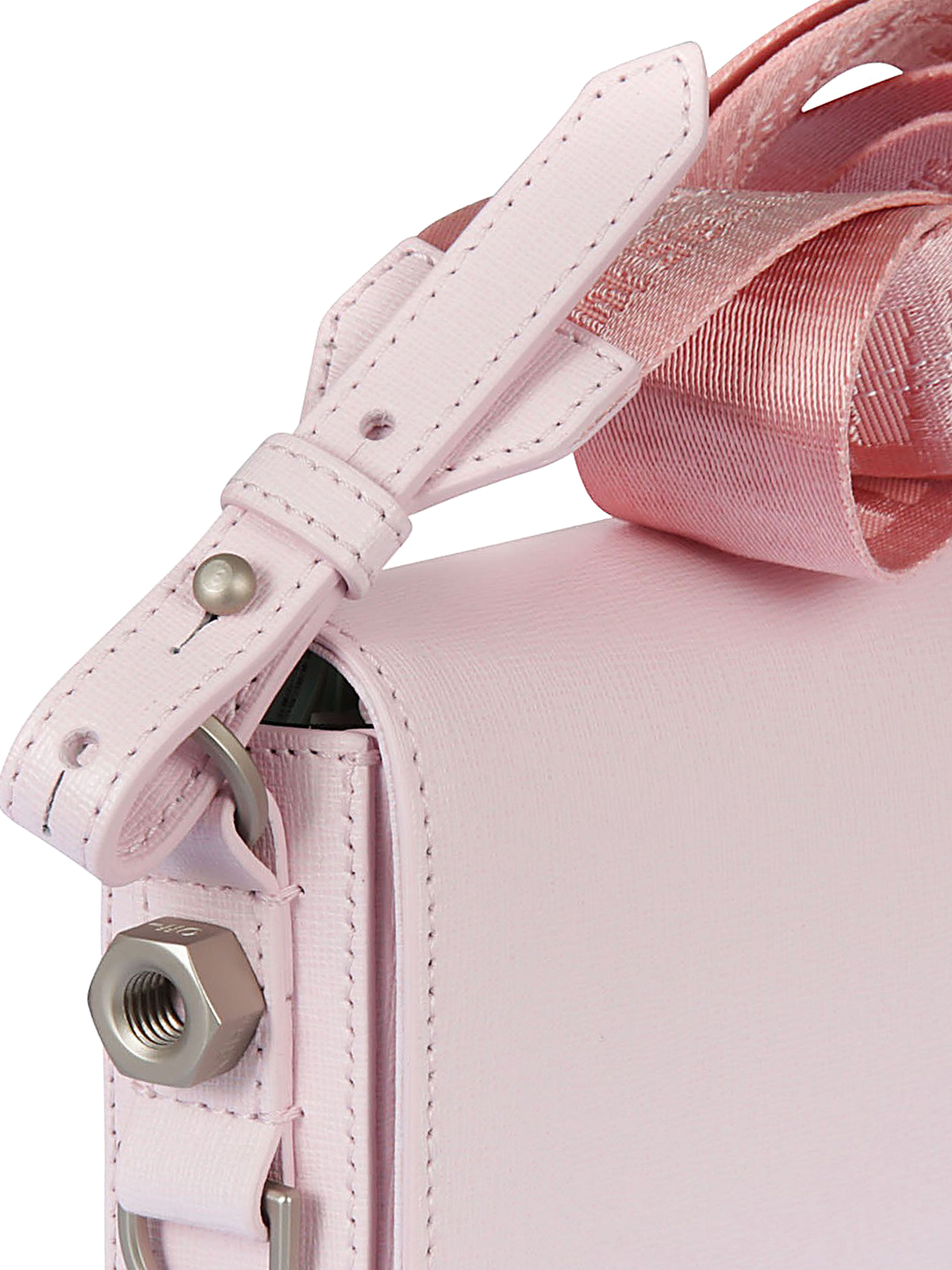 Shoulder bags Off-White - Pink saffiano mini shoulder bag