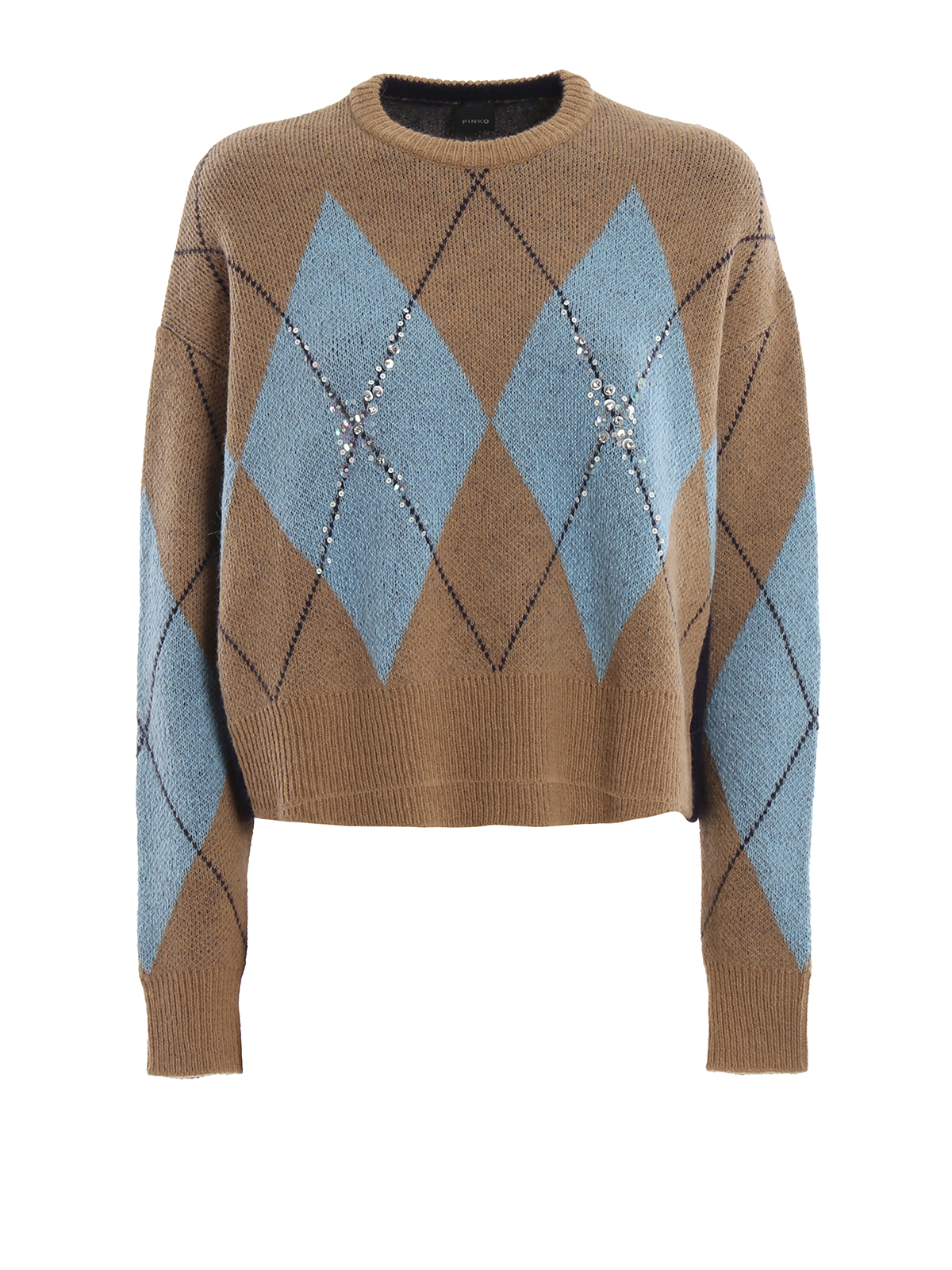 Crew necks Pinko - Mesopotamia argyle patterned boxy sweater