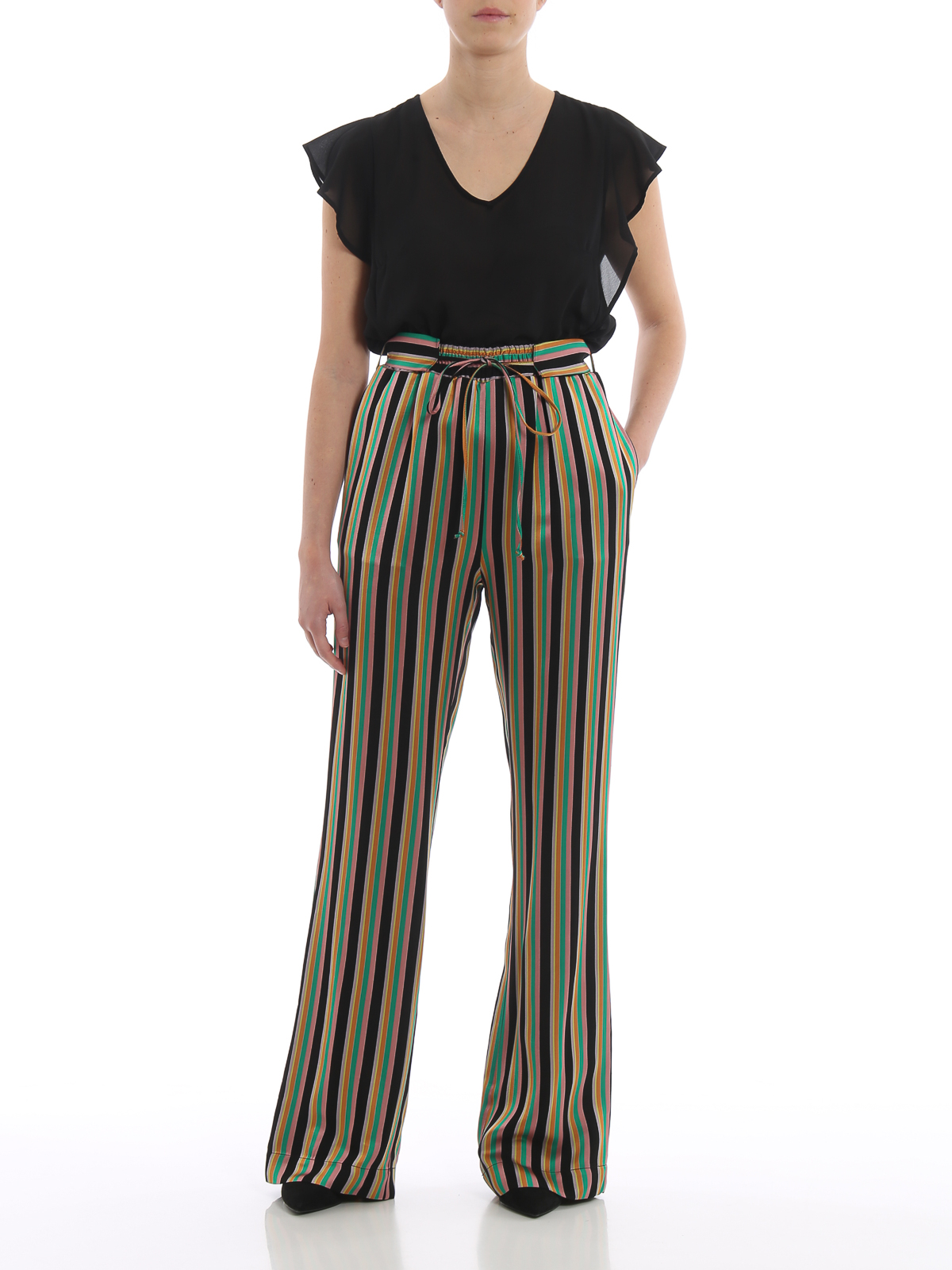 Striped trousers with double pleat and drawstrings  GutteridgeUS   cataloggutteridgestorefront Uomo