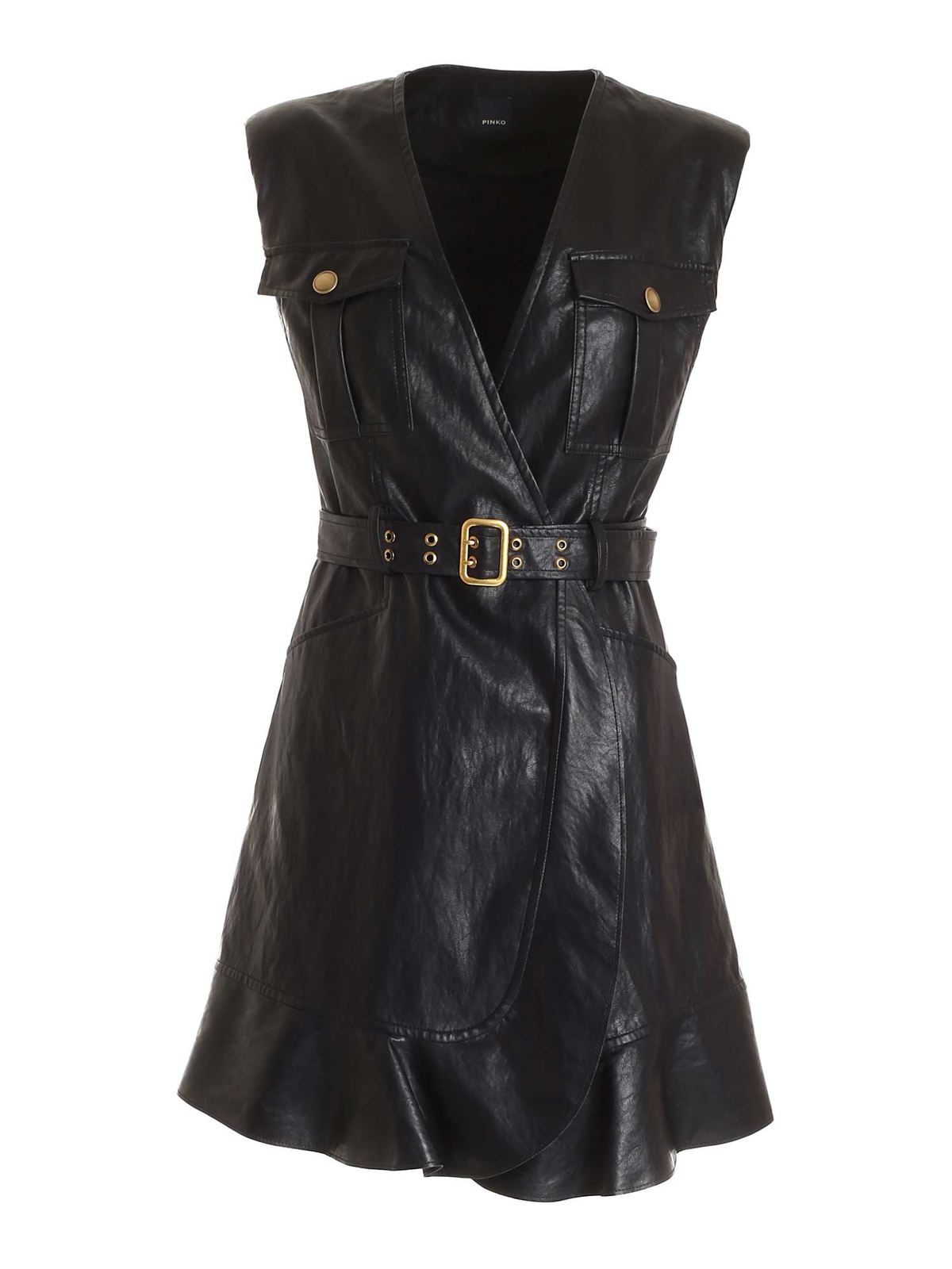 Pinko Attivo faux leather dress - Black - Women|1G15W2Y6W7Z99