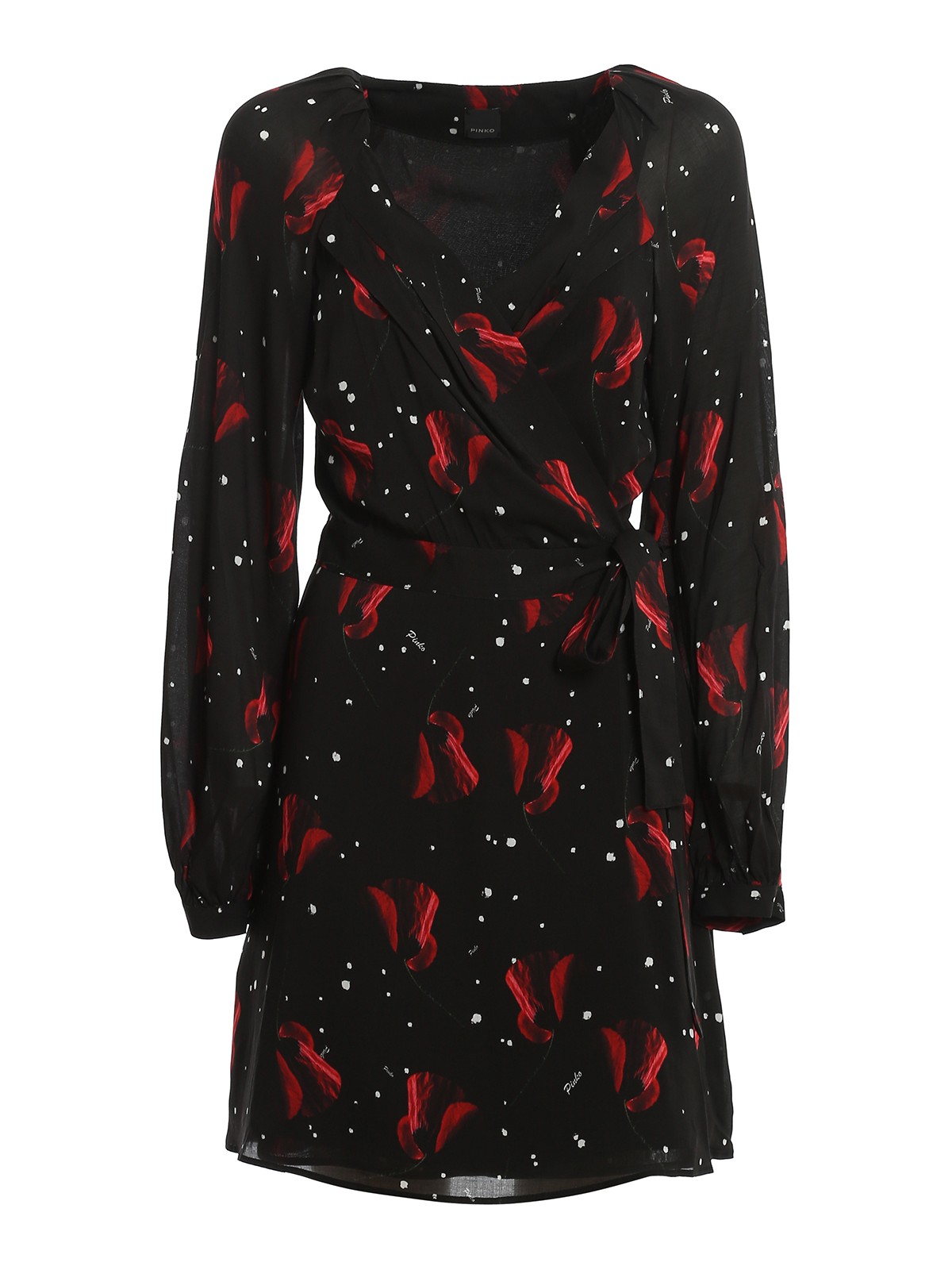 pinko ruched flared dress Midi Flared Dress