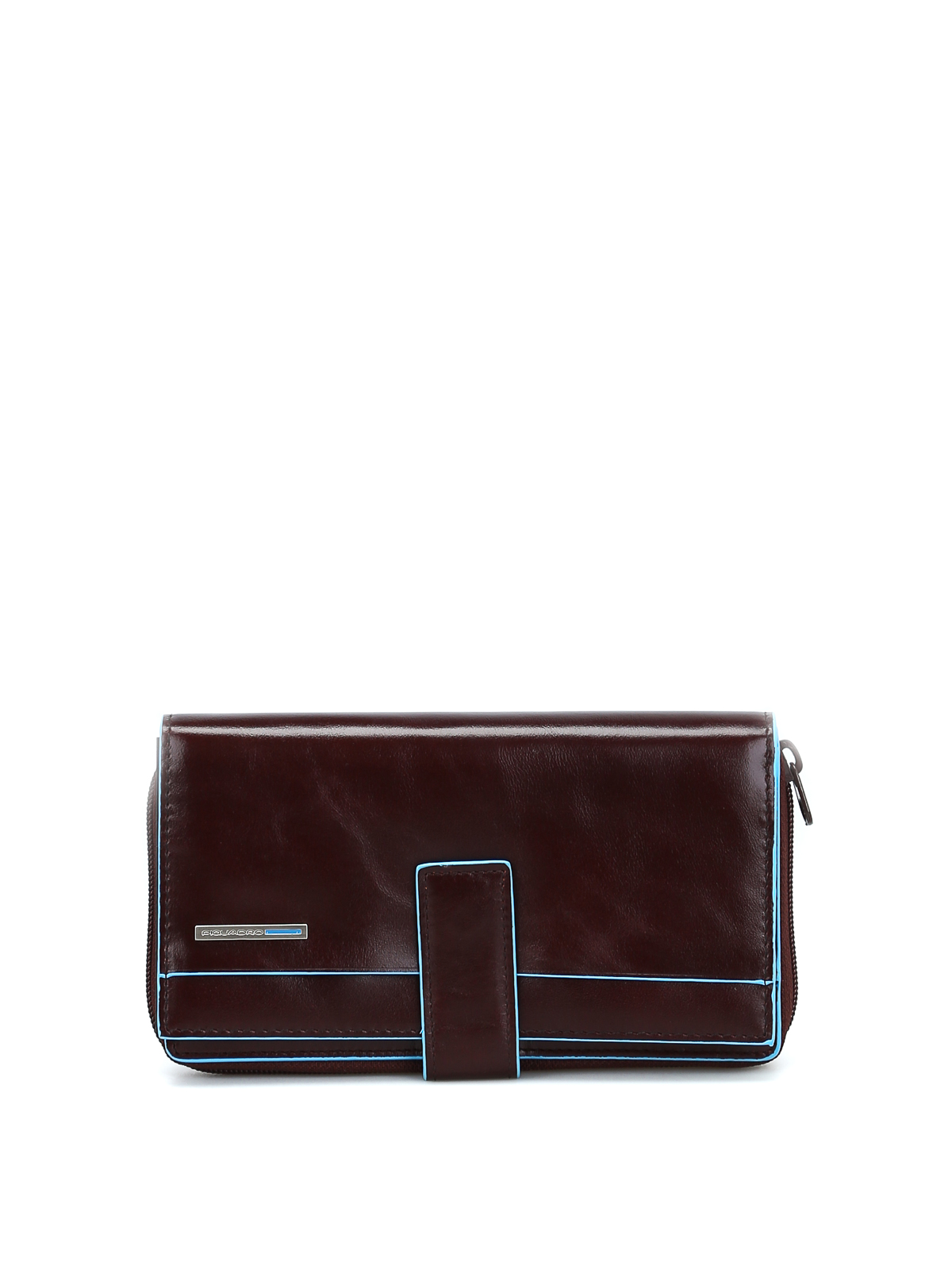 即決 ニコライ ピクアドロ レザー 二つ折り 財布 ブラウン系 美品 ★ ラスト1点！ピクアドロ PIQUADRO レザー コンパクト