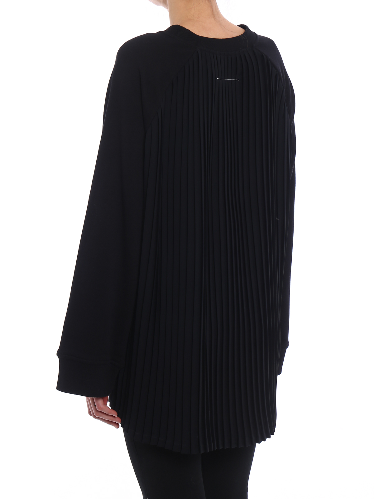 トップス MM6 MAISON MARGIELA OVER SWEAT TOPS MM6 Maison Margiela: Blue Spliced Logo Sweatshirt | SSENSE