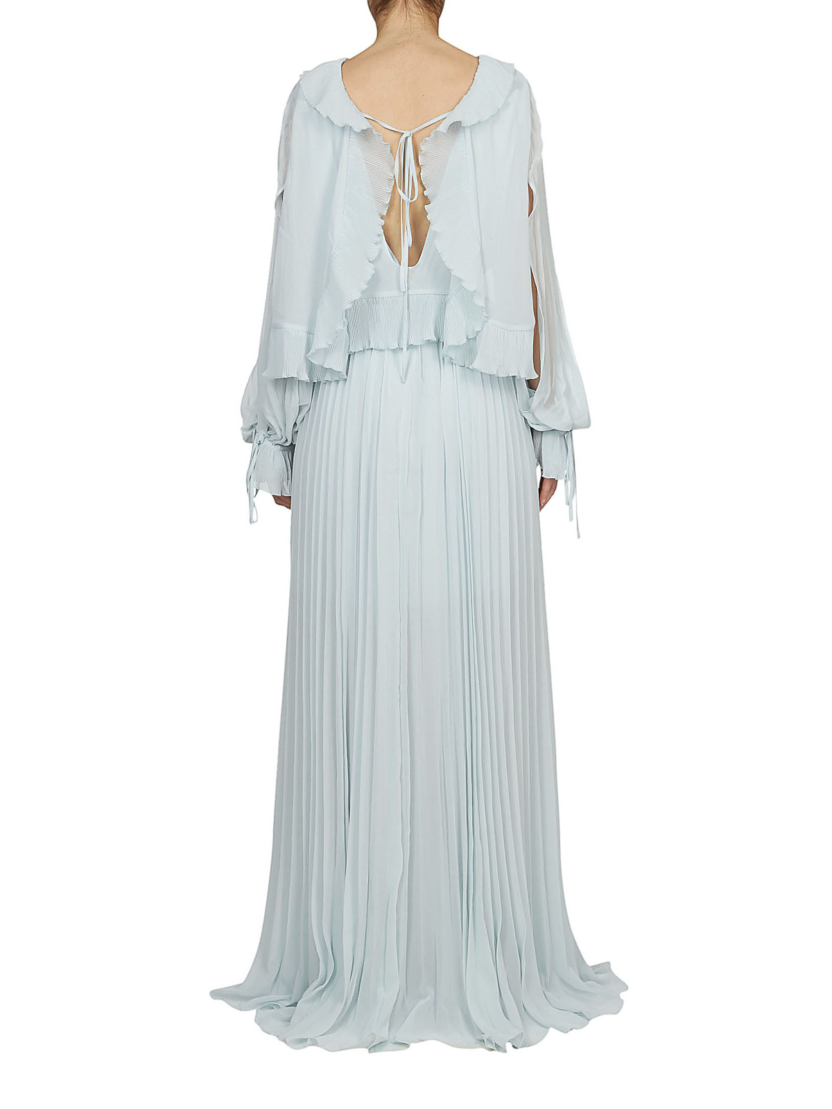 Self Portrait Pleated chiffon long sleeve gown - Women|SP20042 Self Portrait Pleated chiffon long sleeve gown - Women|SP20042