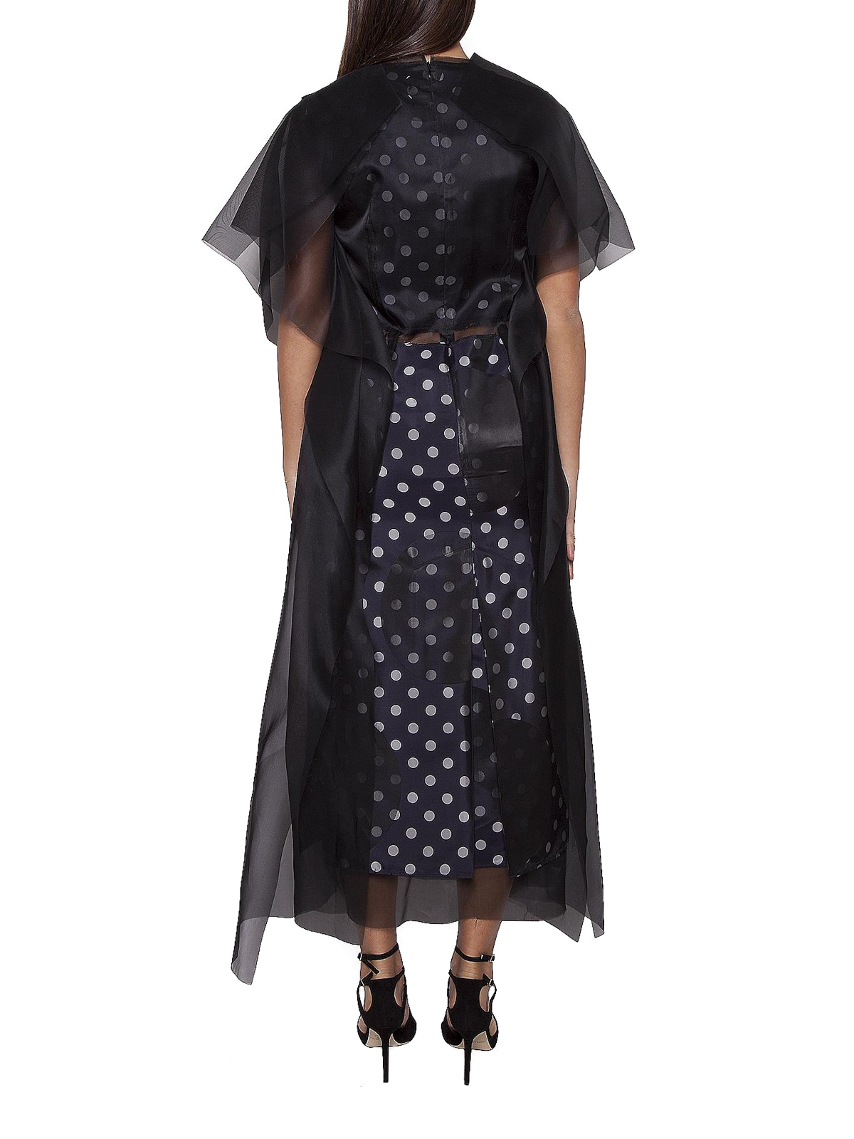 Maison Margiela Polka-dot overlayered midi dress