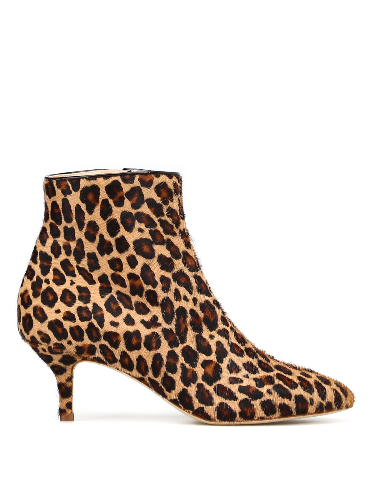 Shop Polly Plume Janis Haircalf Ankle Boots In Animal Print