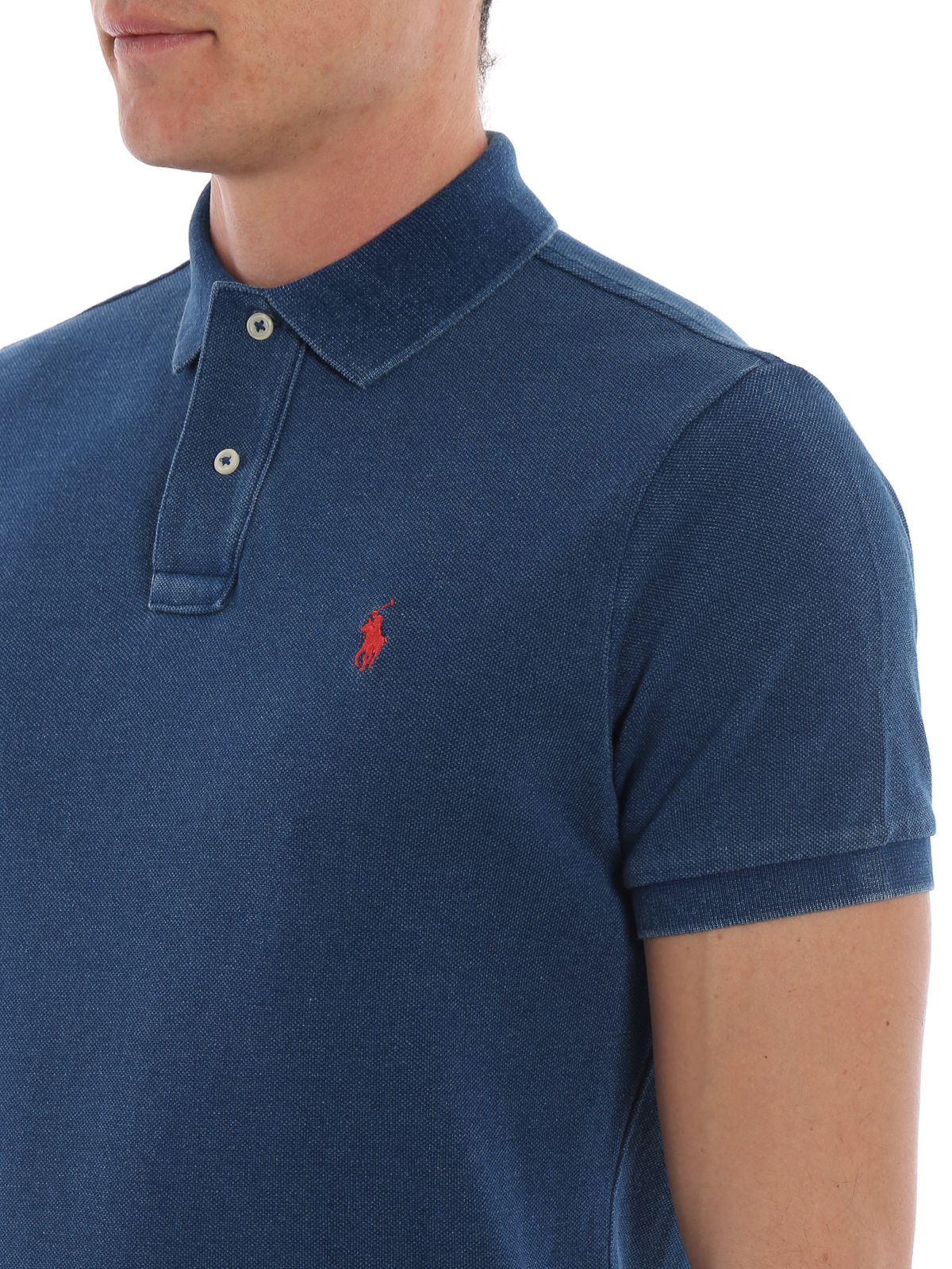 Polo shirts Polo Ralph Lauren - Blue pique cotton polo shirt - 710680784085