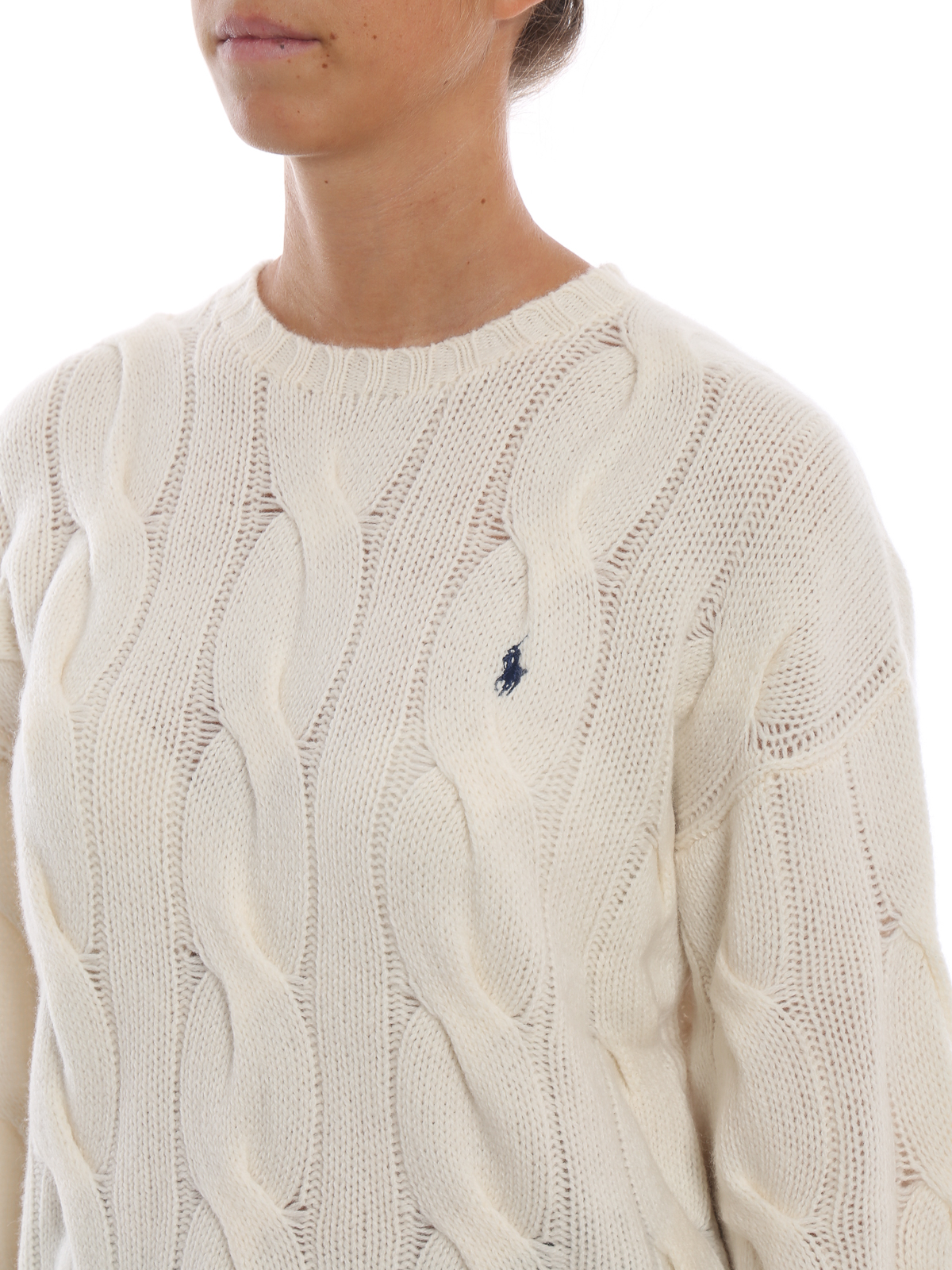 Crew necks Polo Ralph Lauren - Twist knit merino sweater with wide