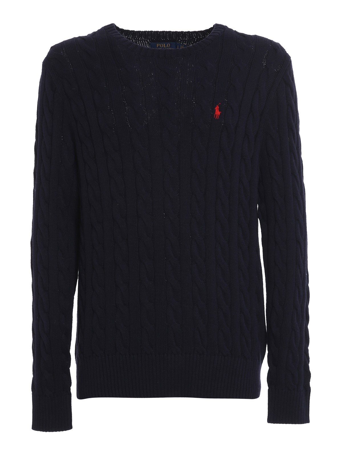 Polo Ralph Lauren Cable Knit Cotton Jumper In Blue