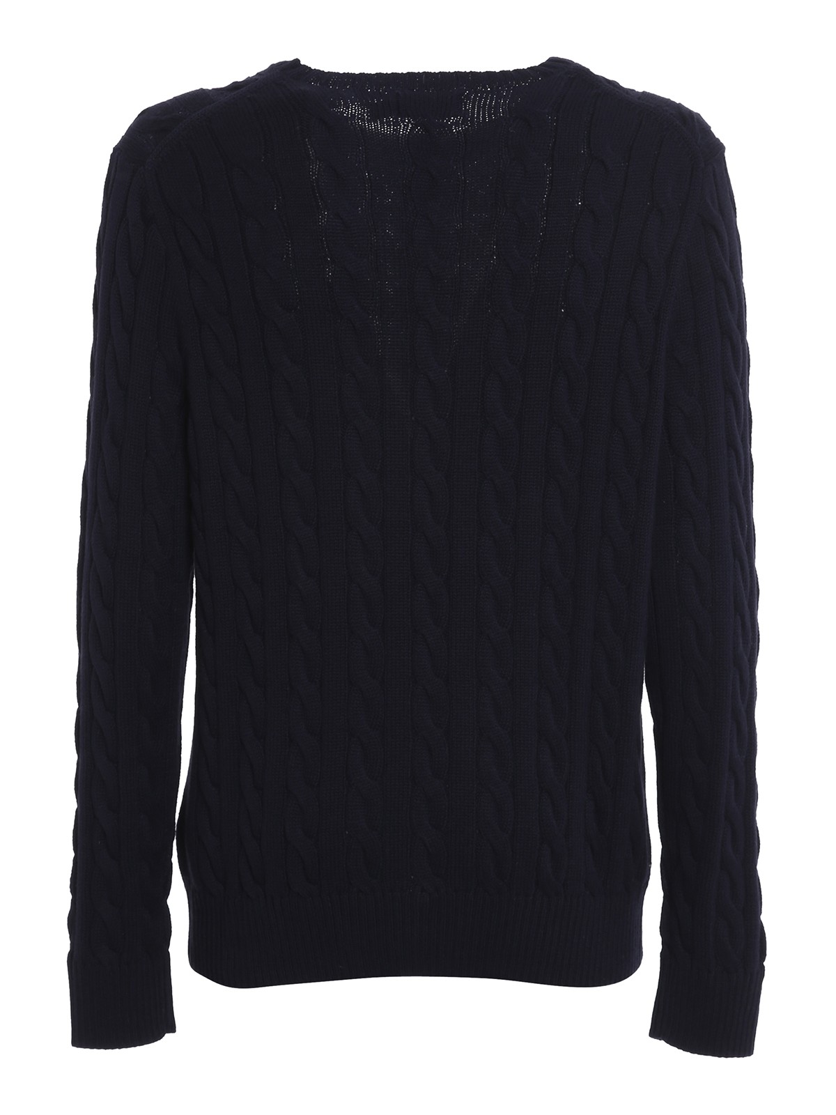 Shop Polo Ralph Lauren Cable Knit Cotton Sweater In Blue