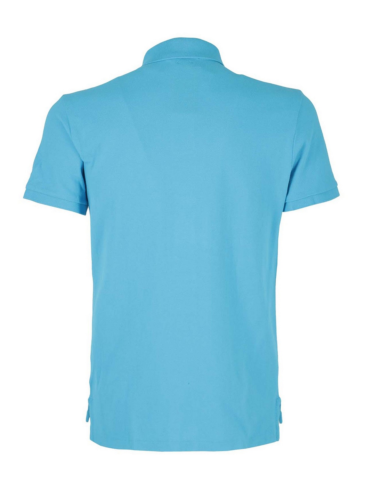 Shop Polo Ralph Lauren Logo Embroidery Pique Polo Shirt In Light Blue